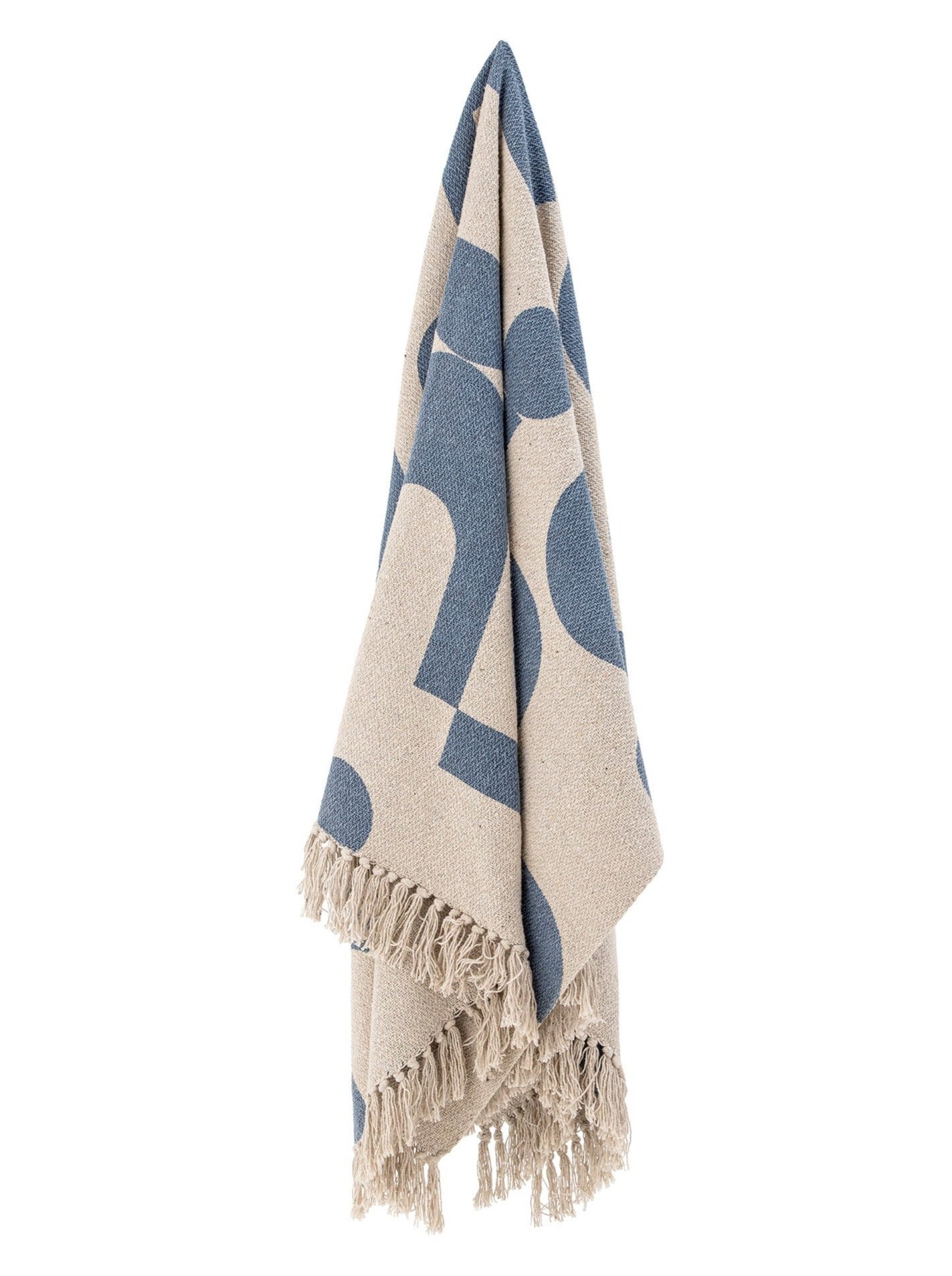 Ango Abstract Blue Recycled Cotton Throw