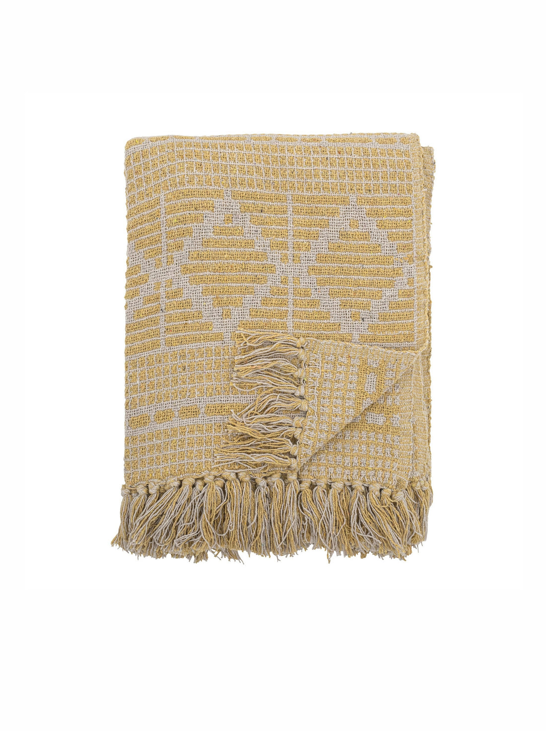 Gutte Yellow Recycled Cotton Throw