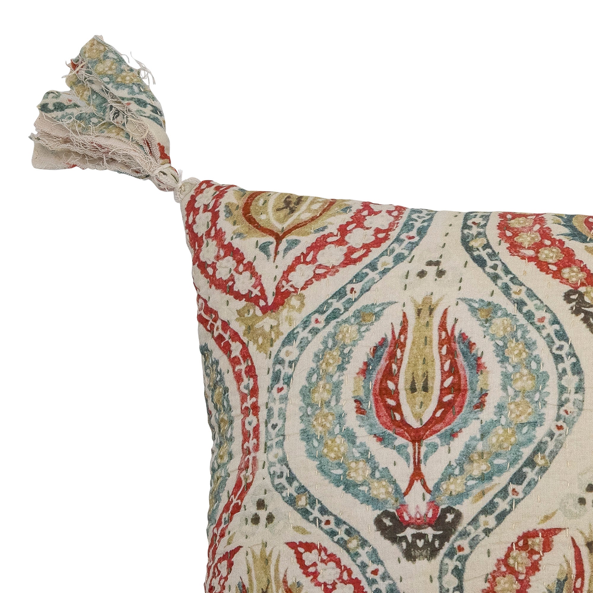 Noga Printed &amp; Hand Stitched Rectangle Cushion