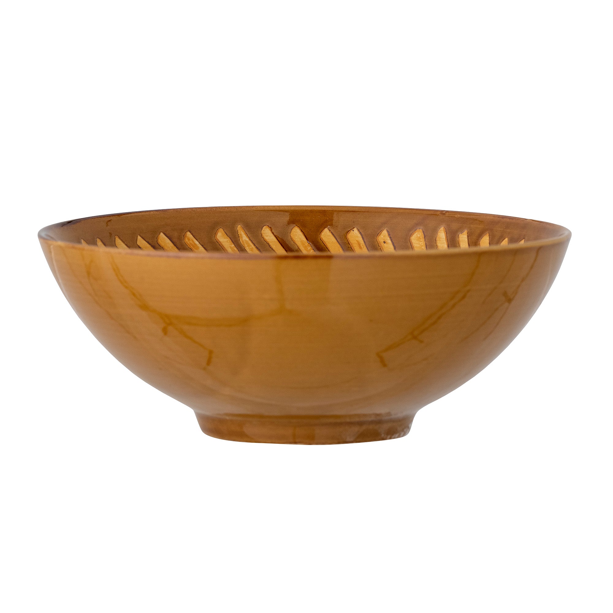 Heikki Hand Painted Stoneware Bowl - Brown