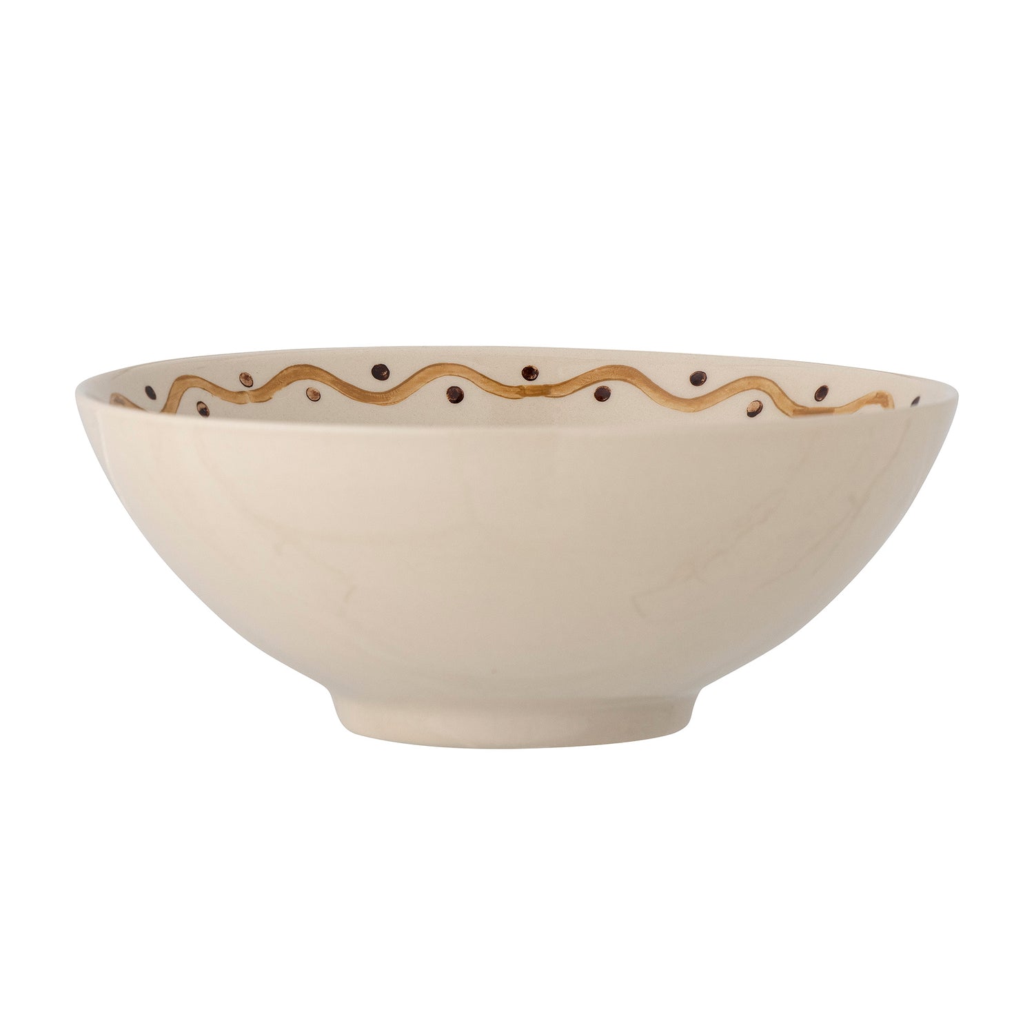 Heikki Hand Painted Stoneware Bowl - Green &amp; Brown