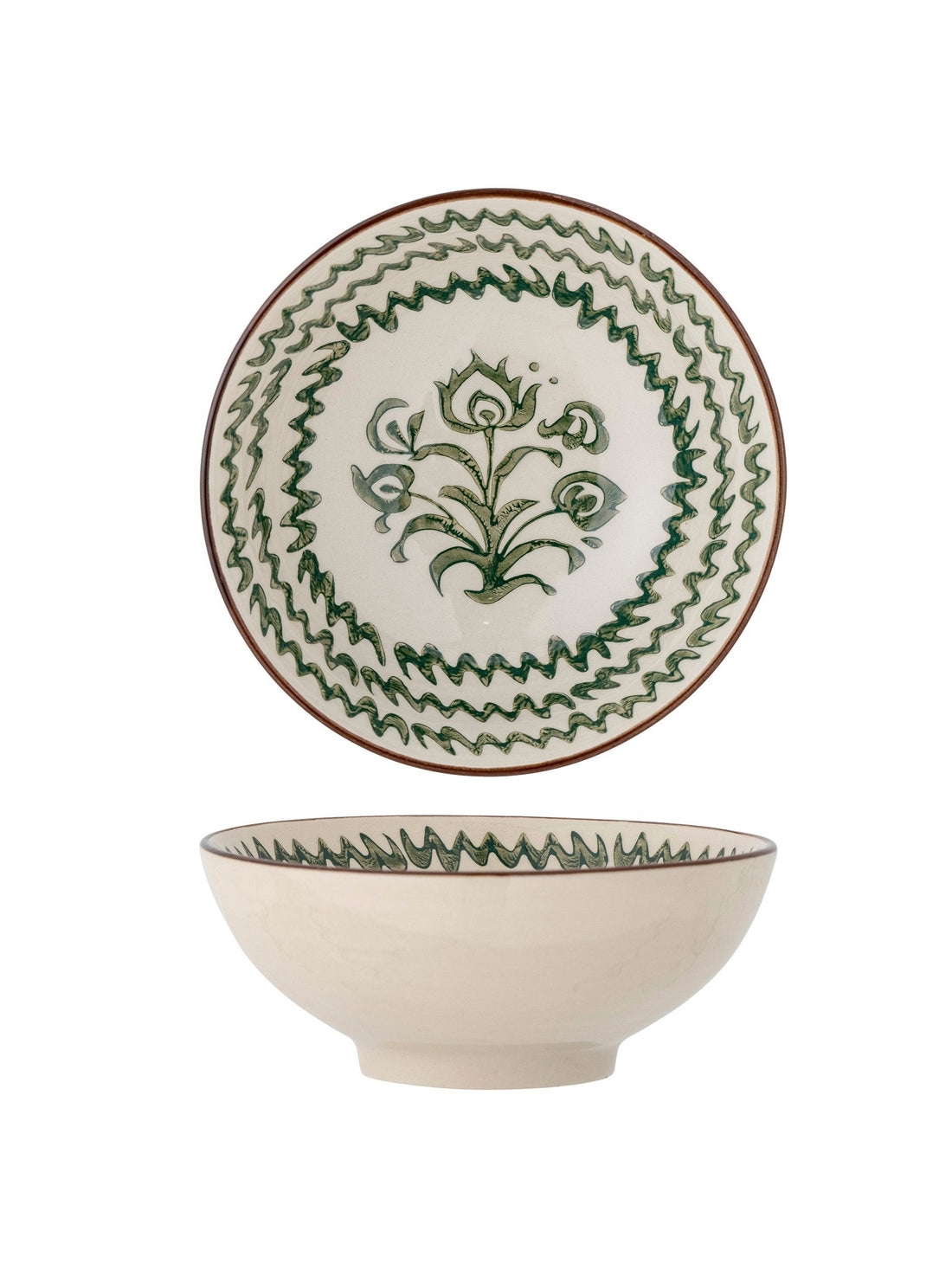 Heikki Small Hand Painted Stoneware Bowl - Green