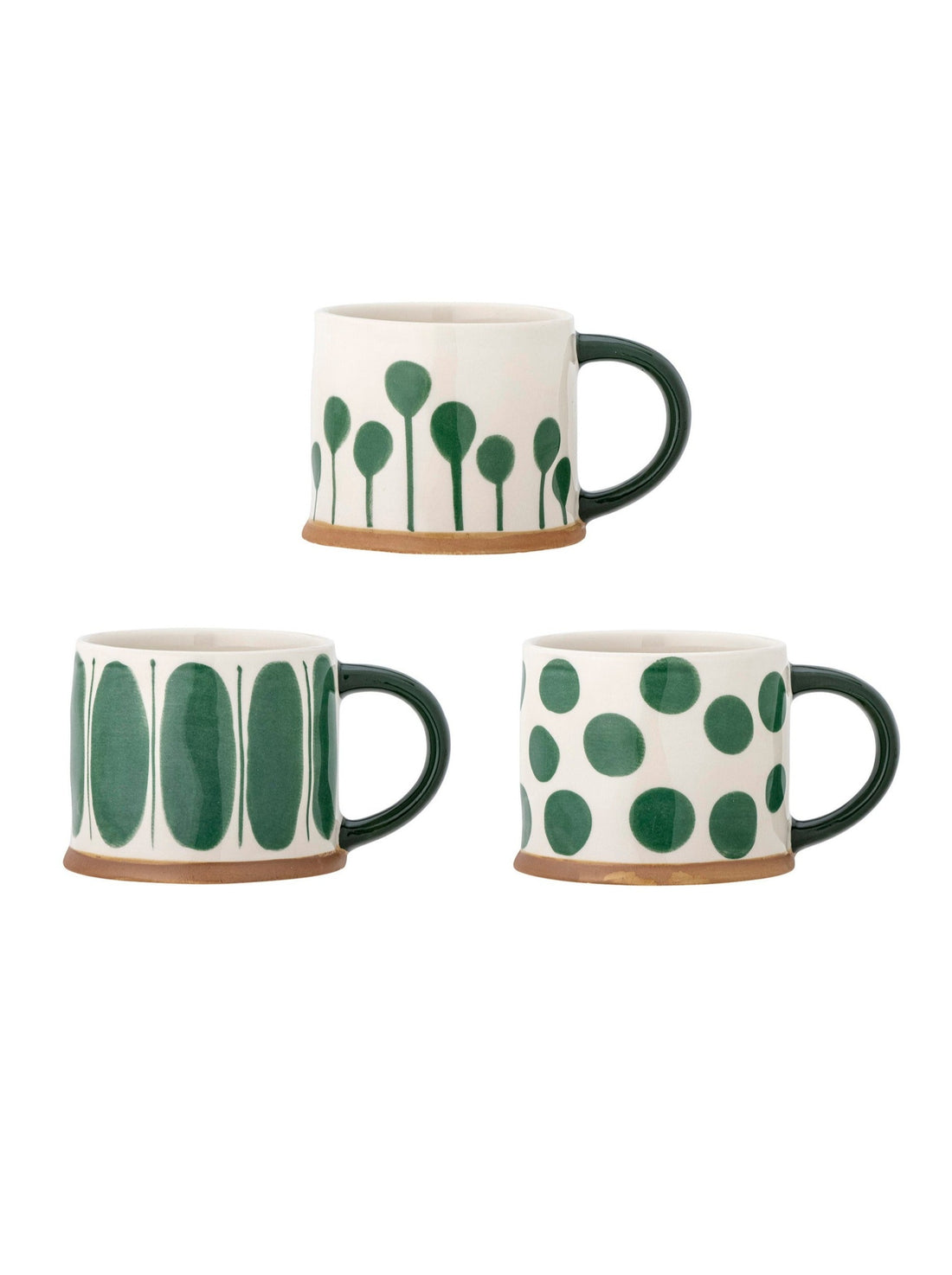 Linora Hand Painted Green Stoneware Mug - 3 Styles Available