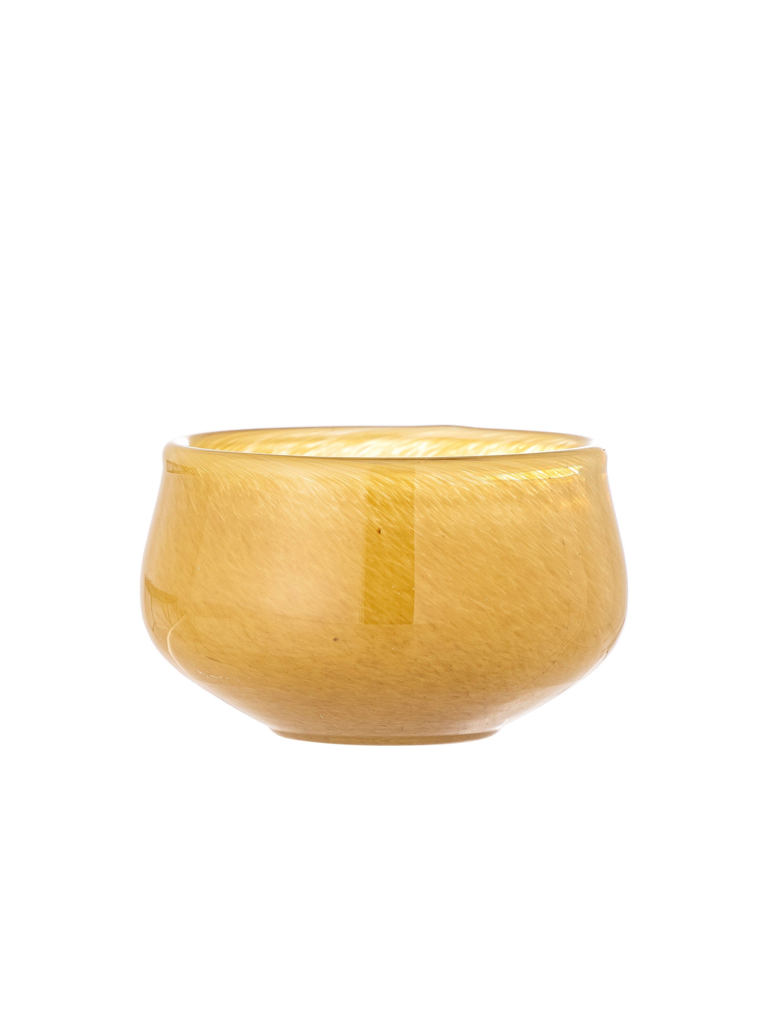 Jose Round Yellow Glass Tea Light Holder