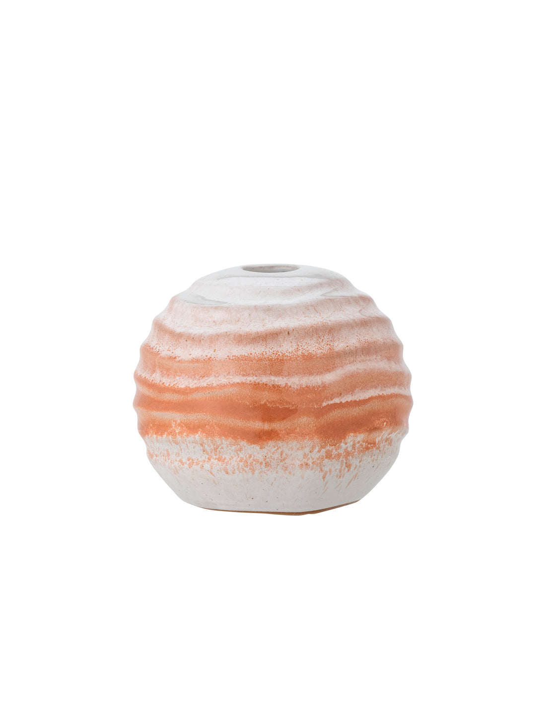 Paula Round Stoneware Candle Holder - Orange