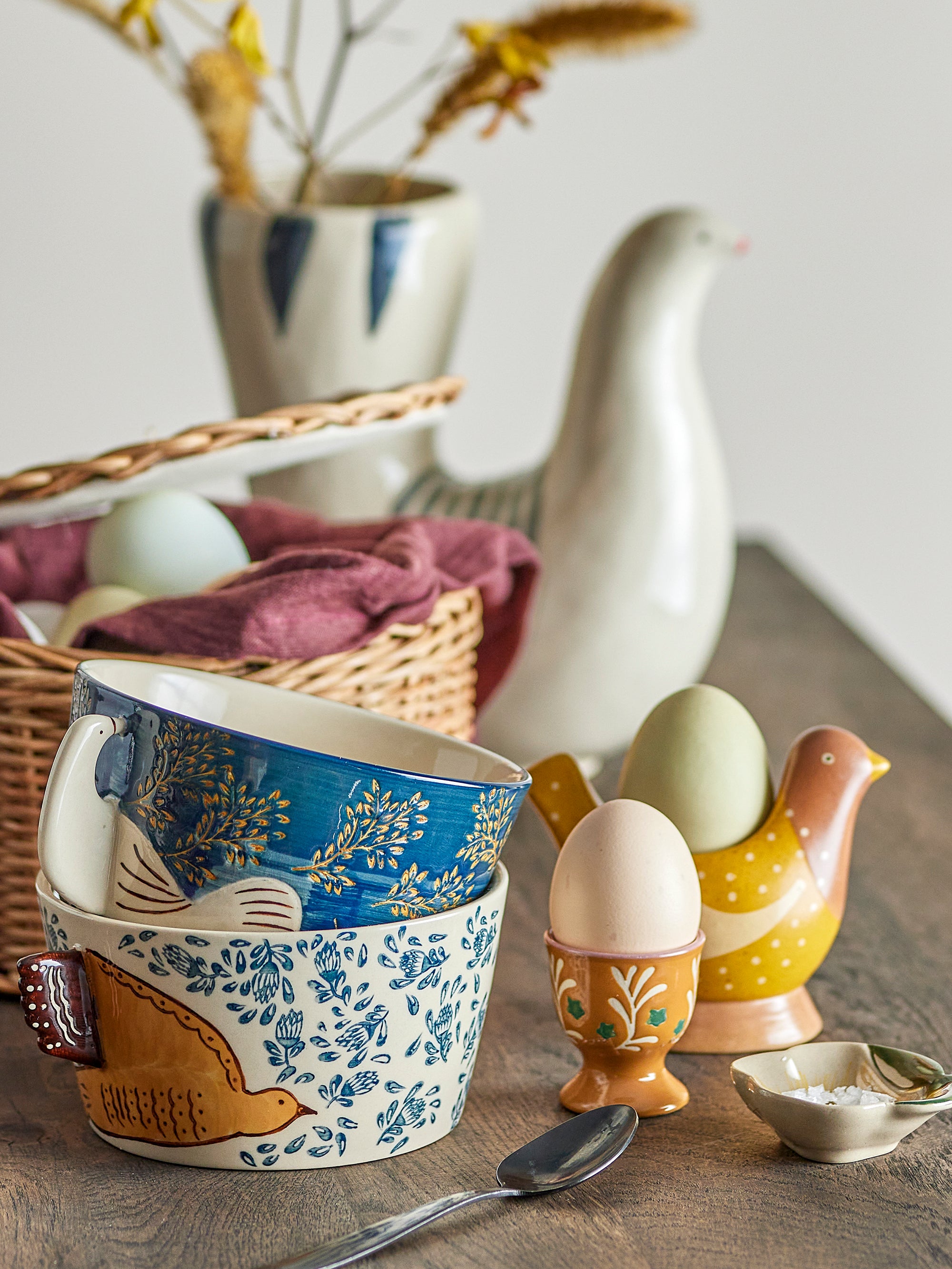 Vincent Hand-Painted Stoneware Eggcup - 3 Designs Available