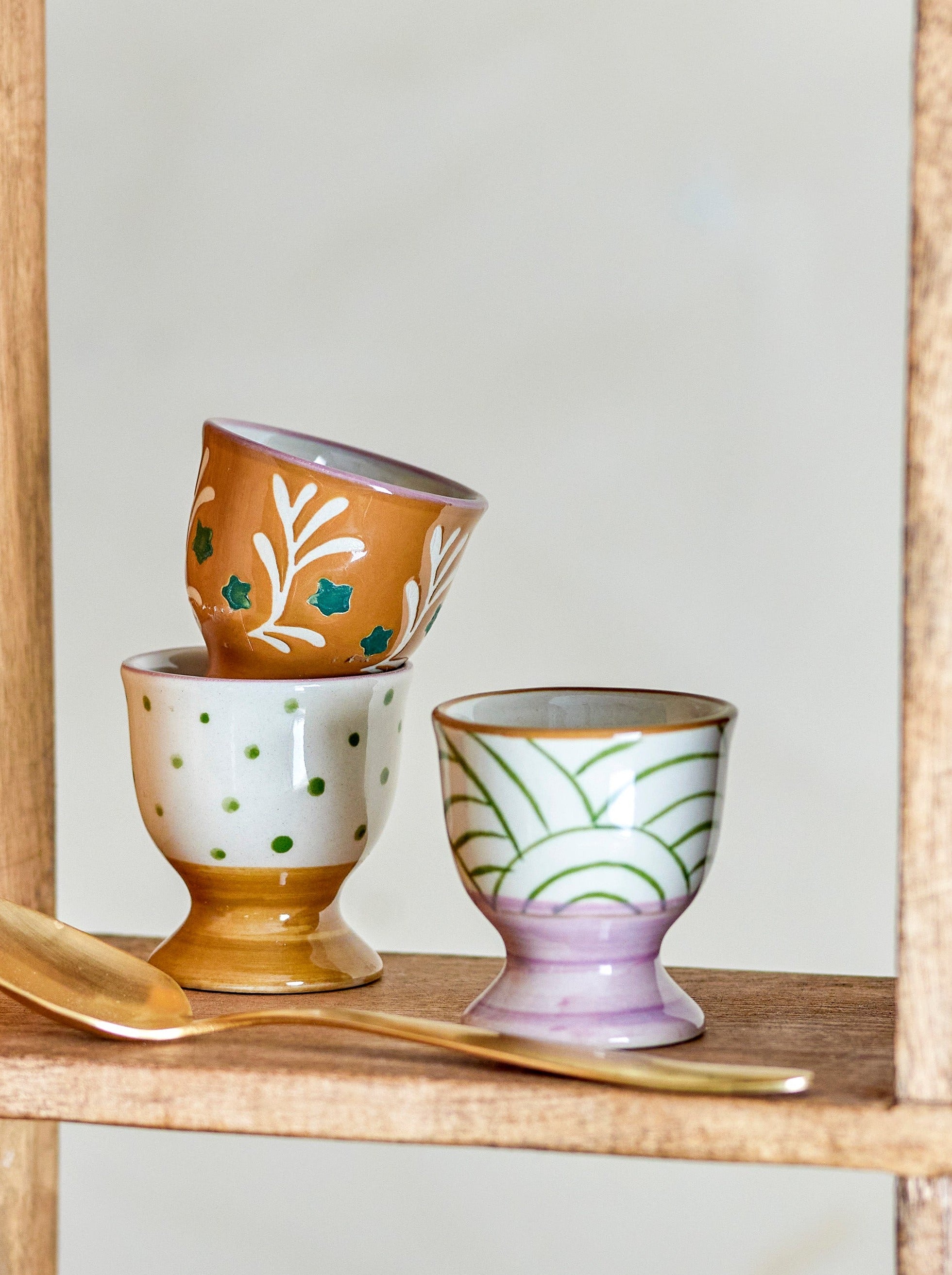 Vincent Hand-Painted Stoneware Eggcup - 3 Designs Available