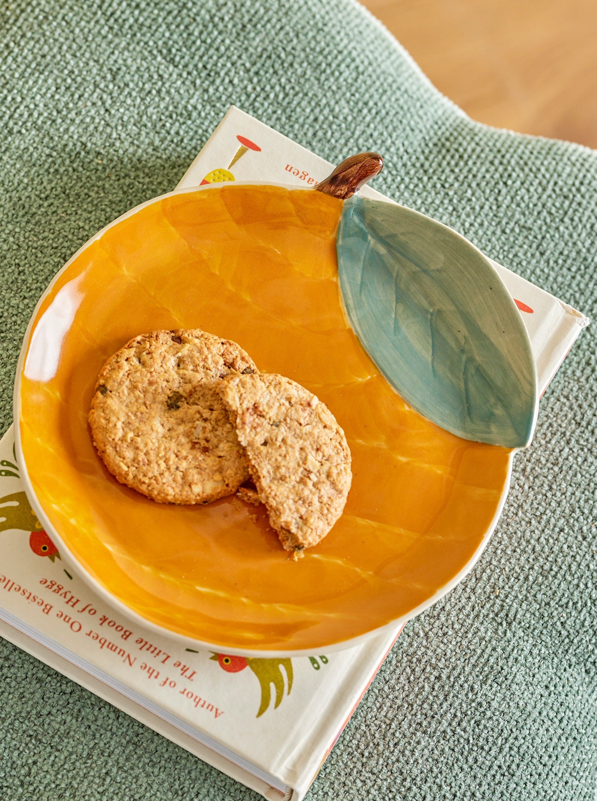 Agnes Hand Painted Orange Stoneware Plate