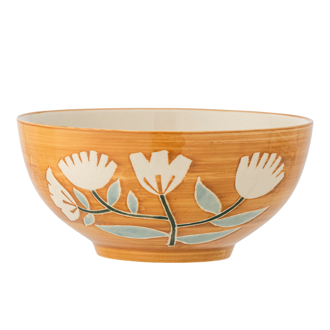 Tangier Hand Painted Stoneware Bowl - Orange