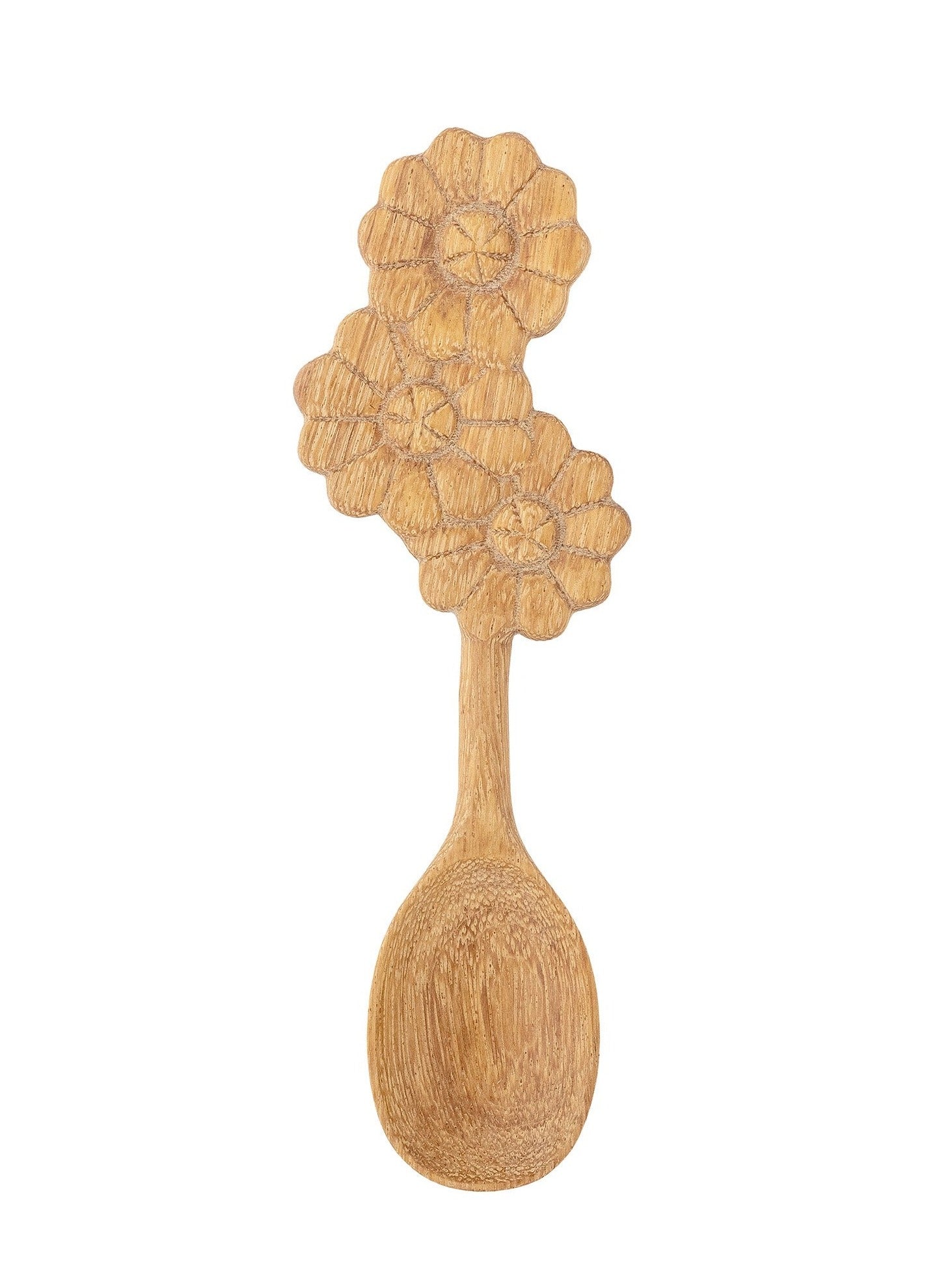 Macon Hand Carved Doussie Wood Spoon - Floral