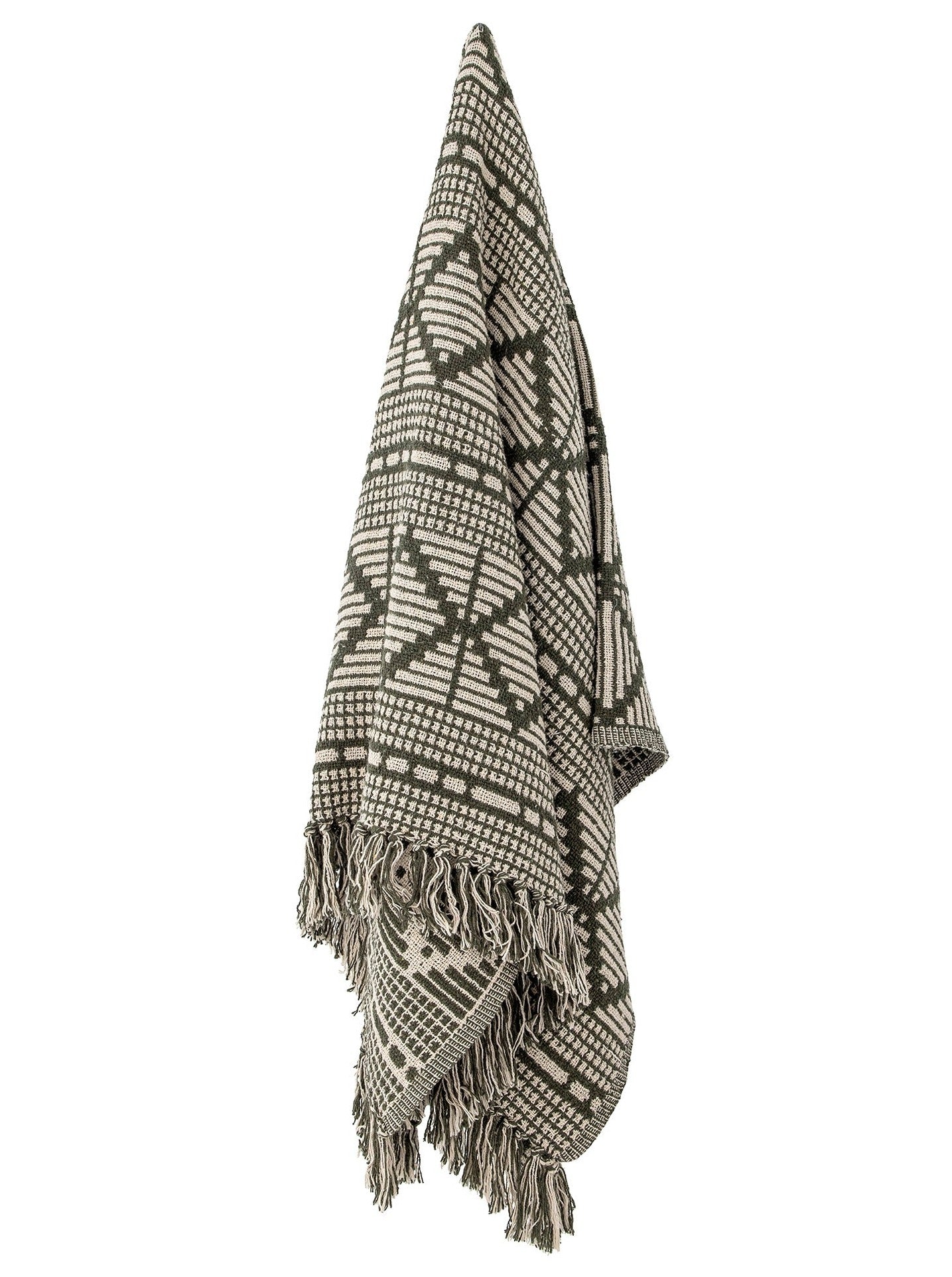 Gutte Green Printed Recycled Cotton Throw