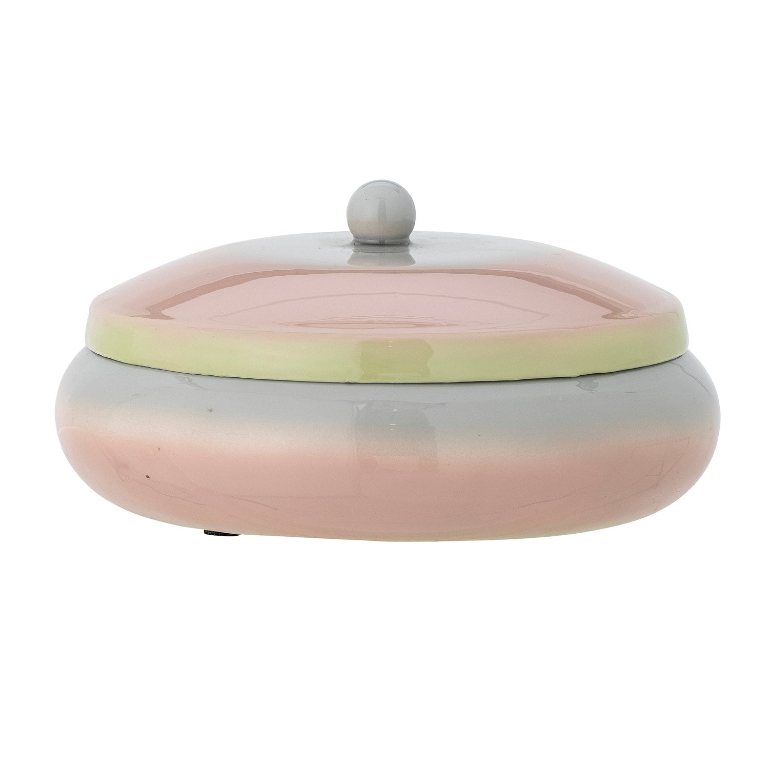 Peach Metal Trinket Bowl With Lid