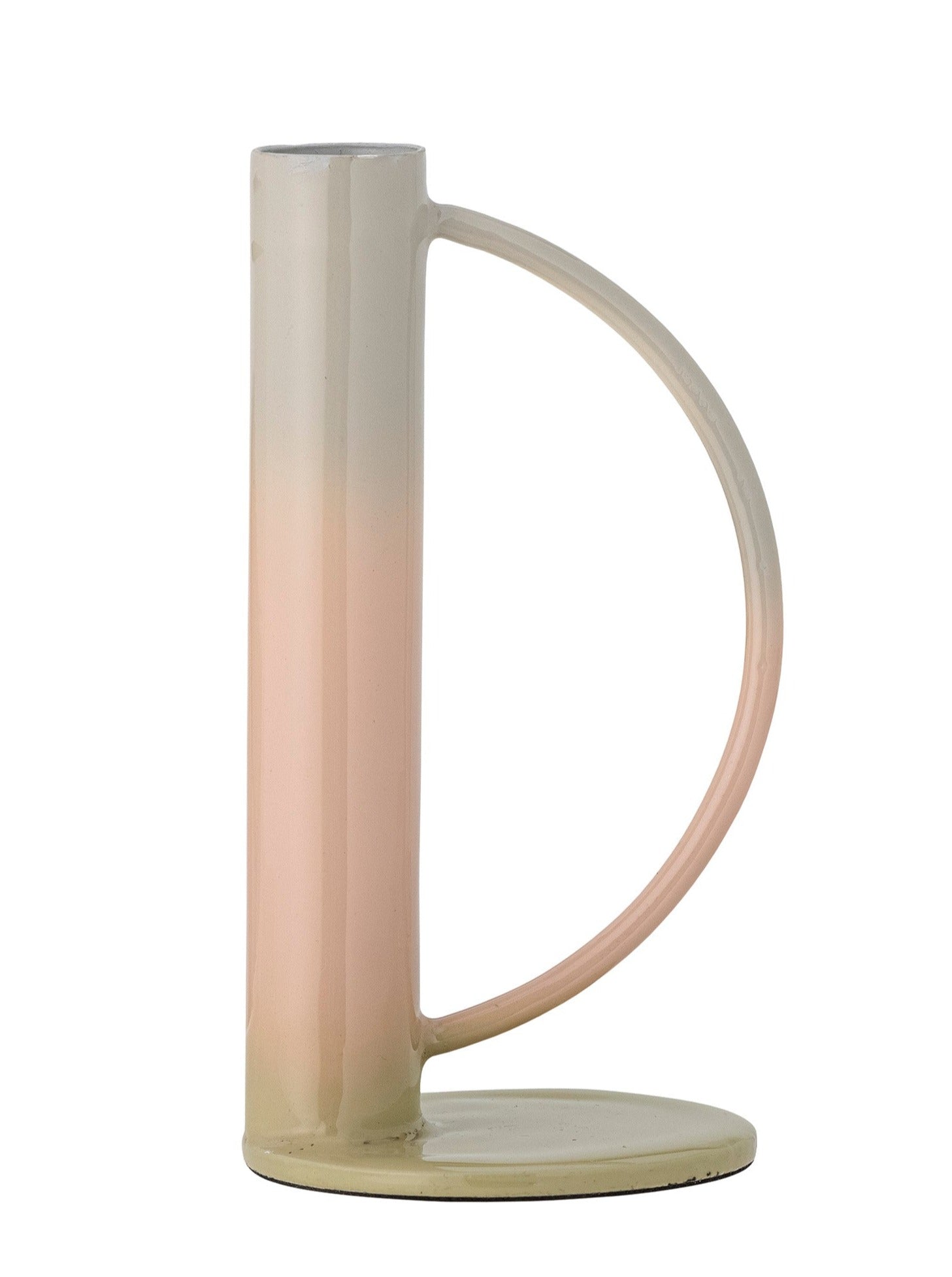 Peach Pastel Metal Candle Holder - Large