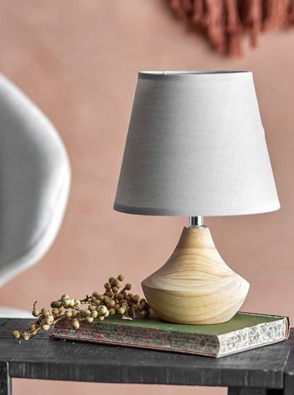 Panola Linen &amp; Rubberwood Table Lamp