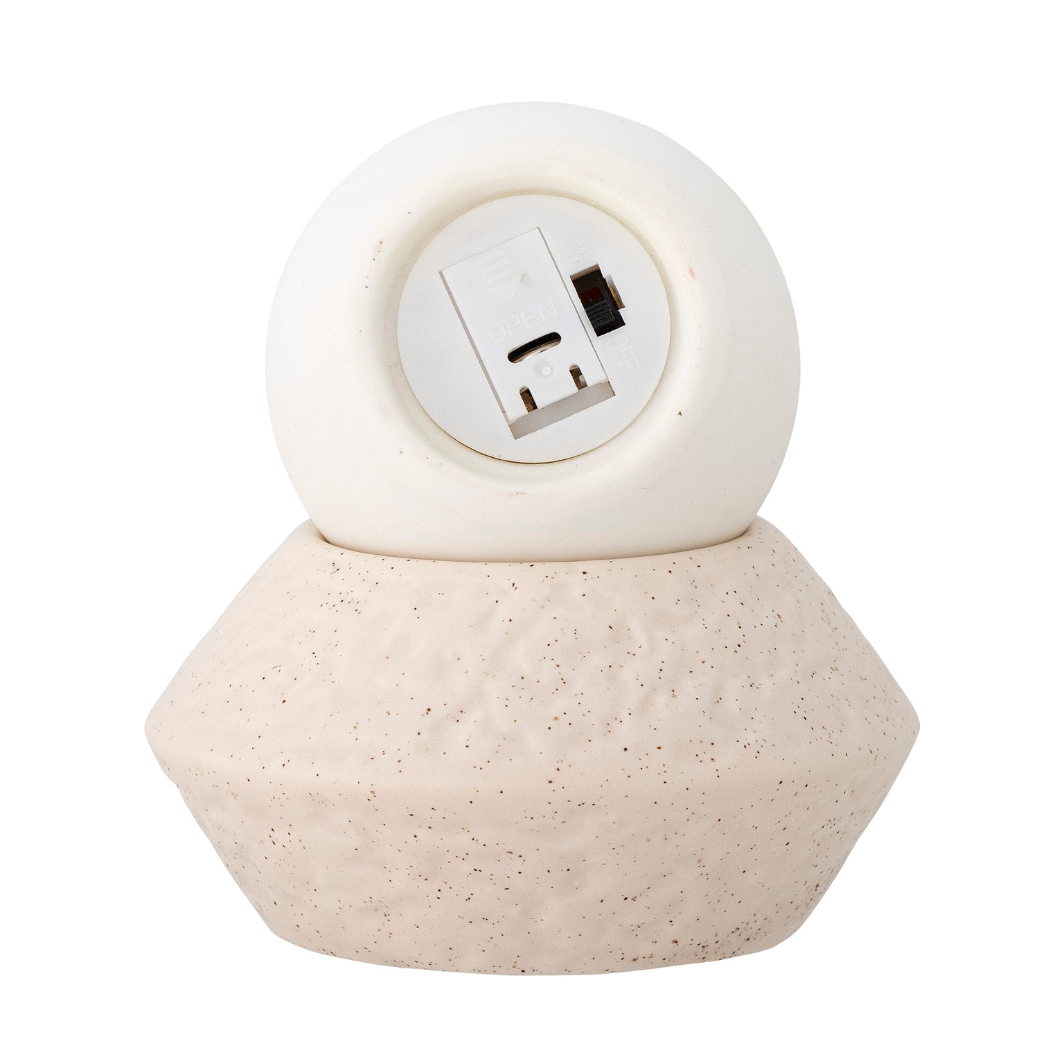 Capella Portable Stoneware White Table Lamp