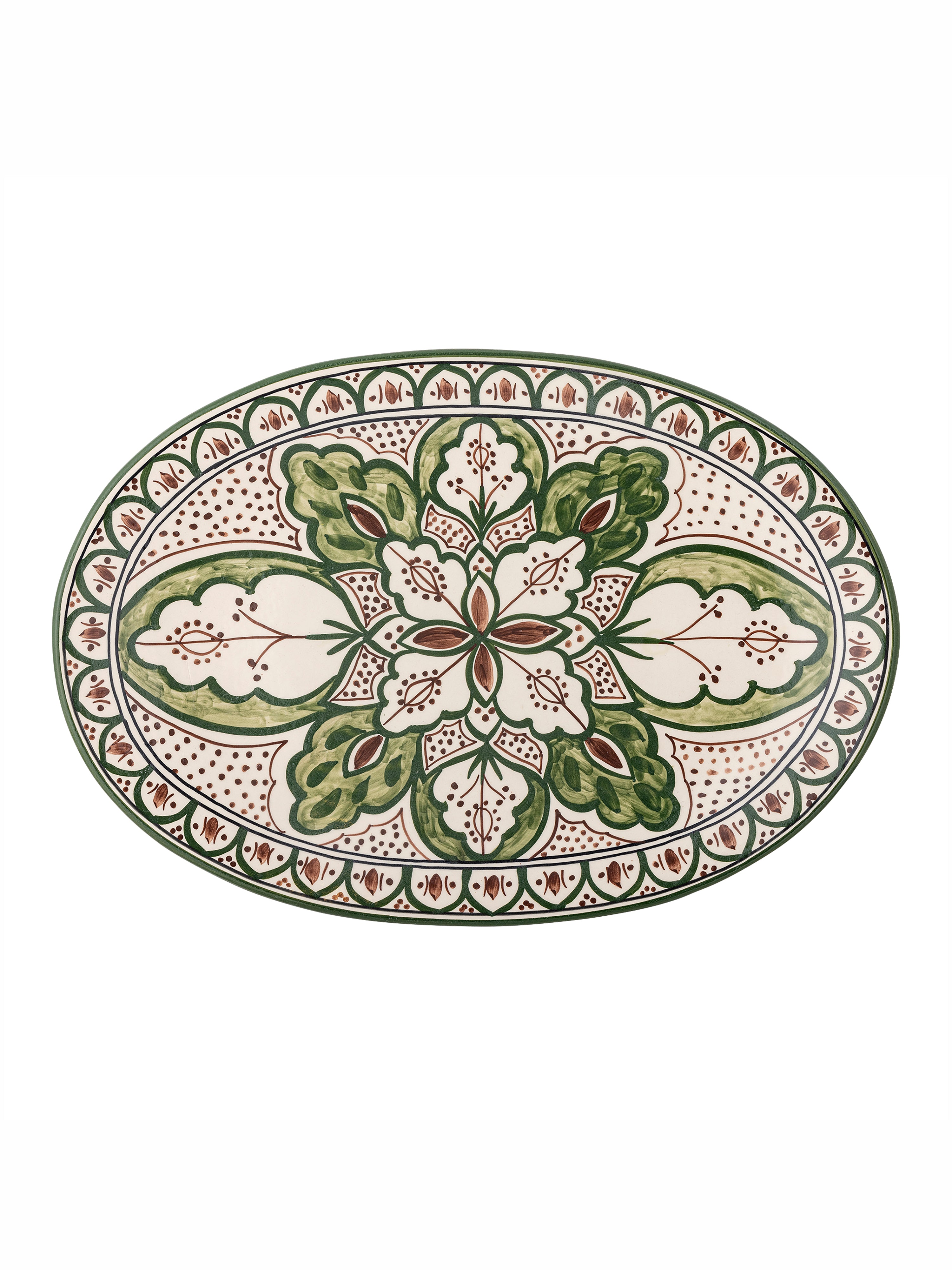 Karlie Plate - Green - Stoneware - L42xH3xW28cm