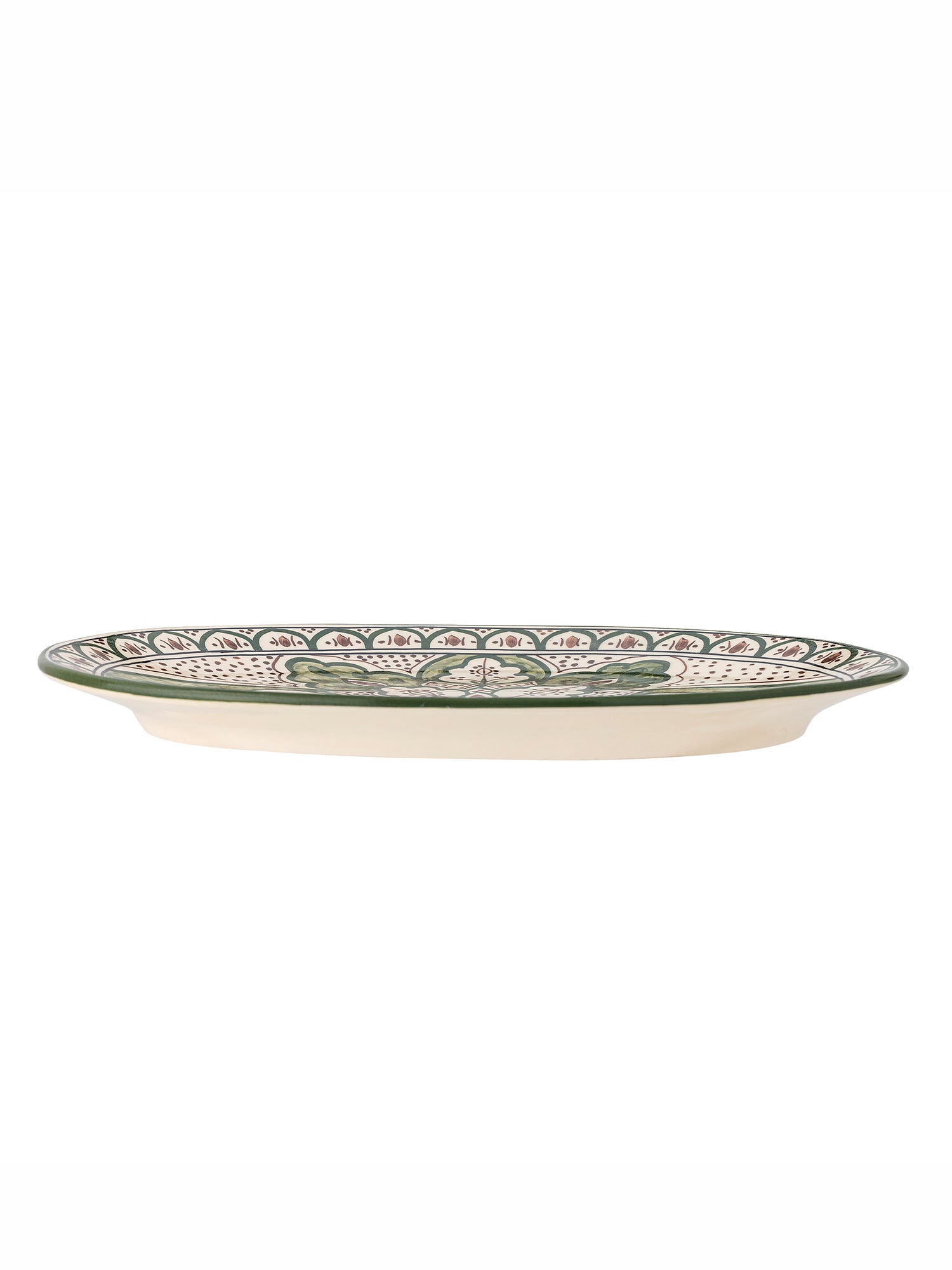 Karlie Plate - Green - Stoneware - L42xH3xW28cm