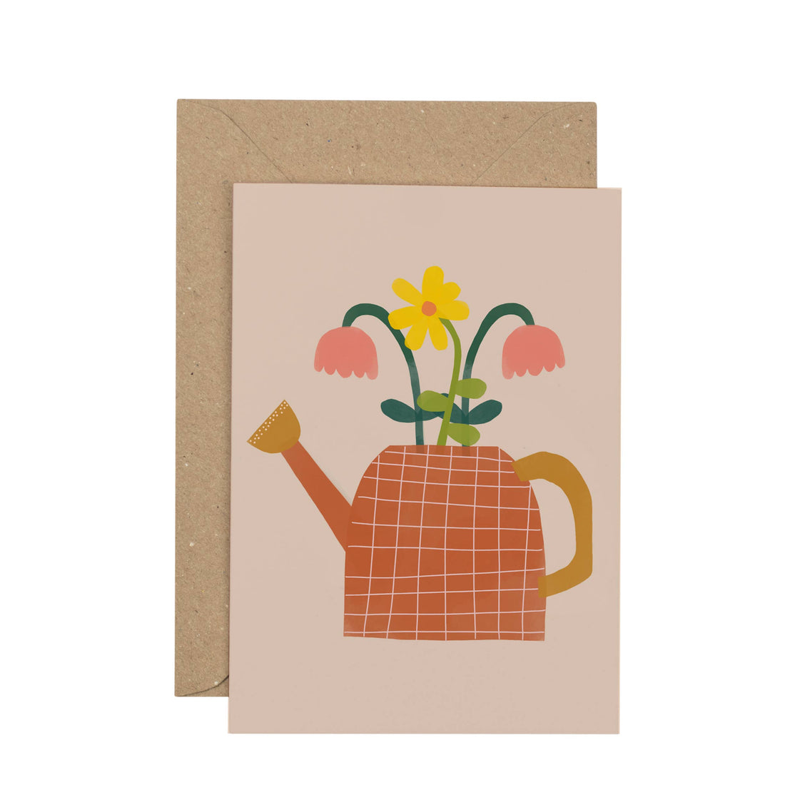 Watering Can with Flowers card