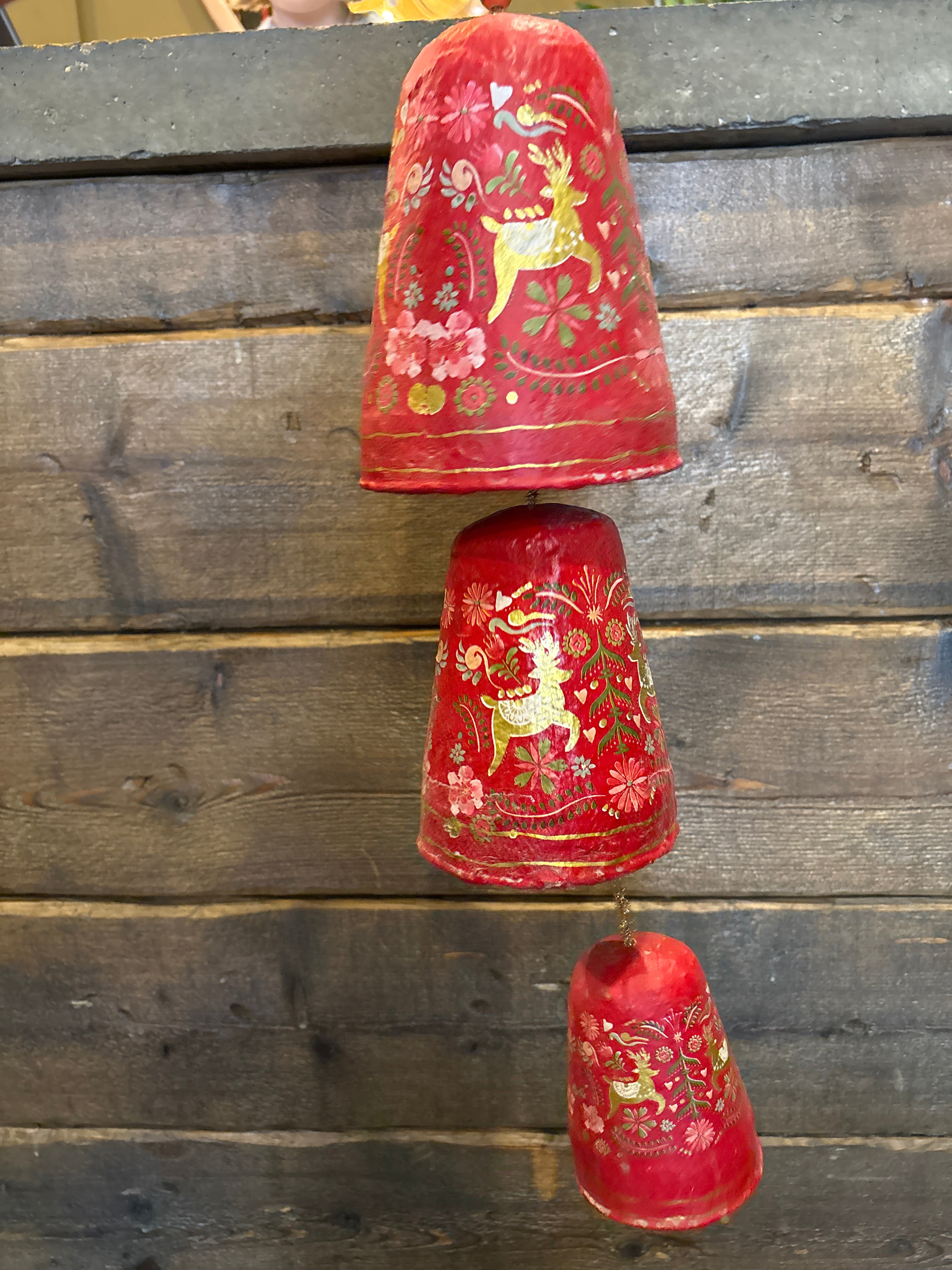 Hand Painted Folk Bell Garland