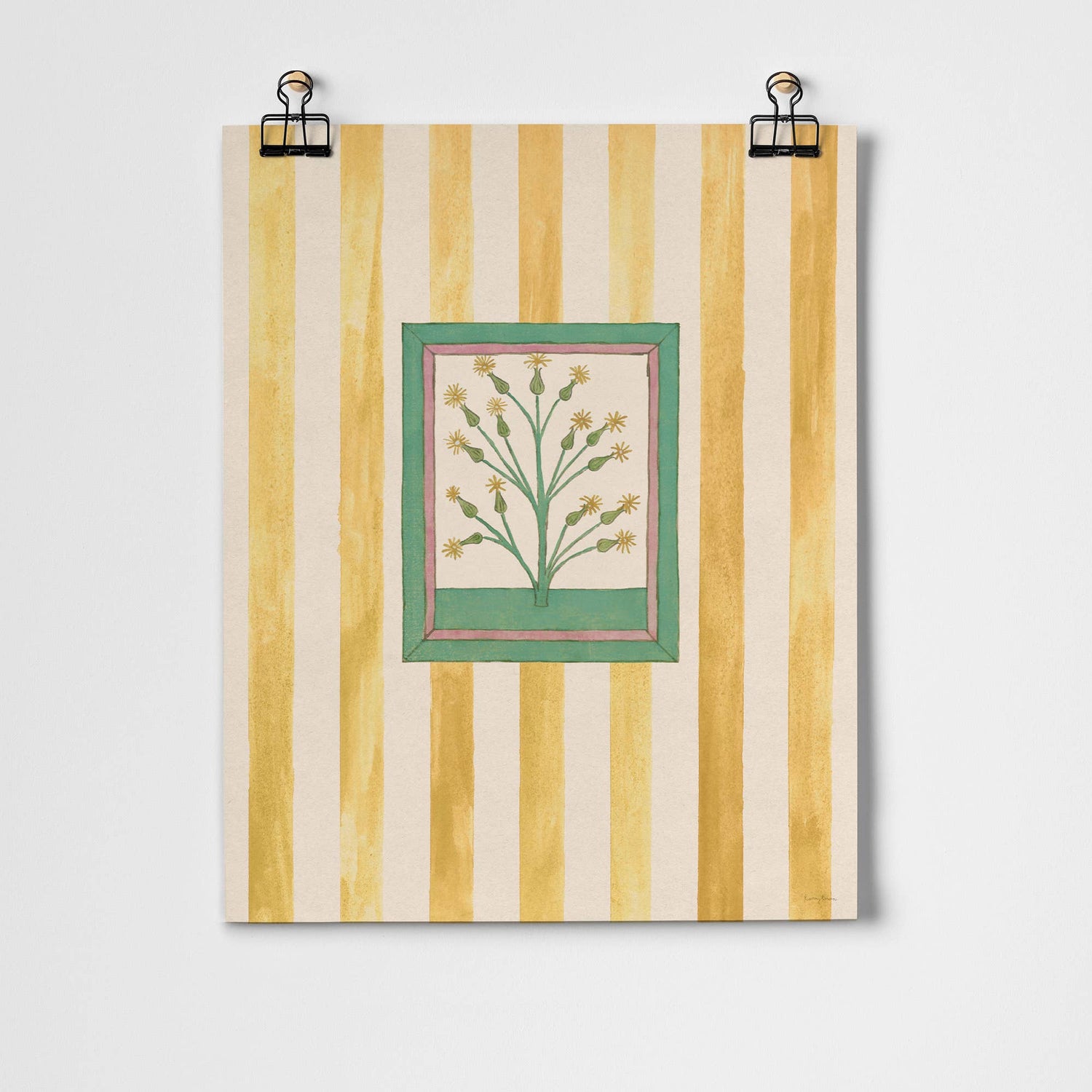 Book of Herbs Yellow Stripe Fine Art Print