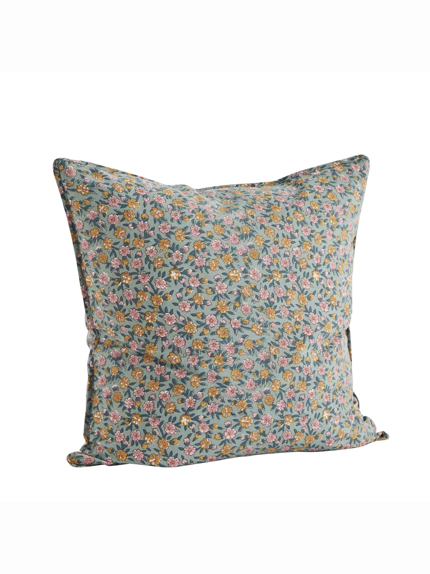 Dusty Green, Aqua, Honey &amp; Rose Printed Cushion