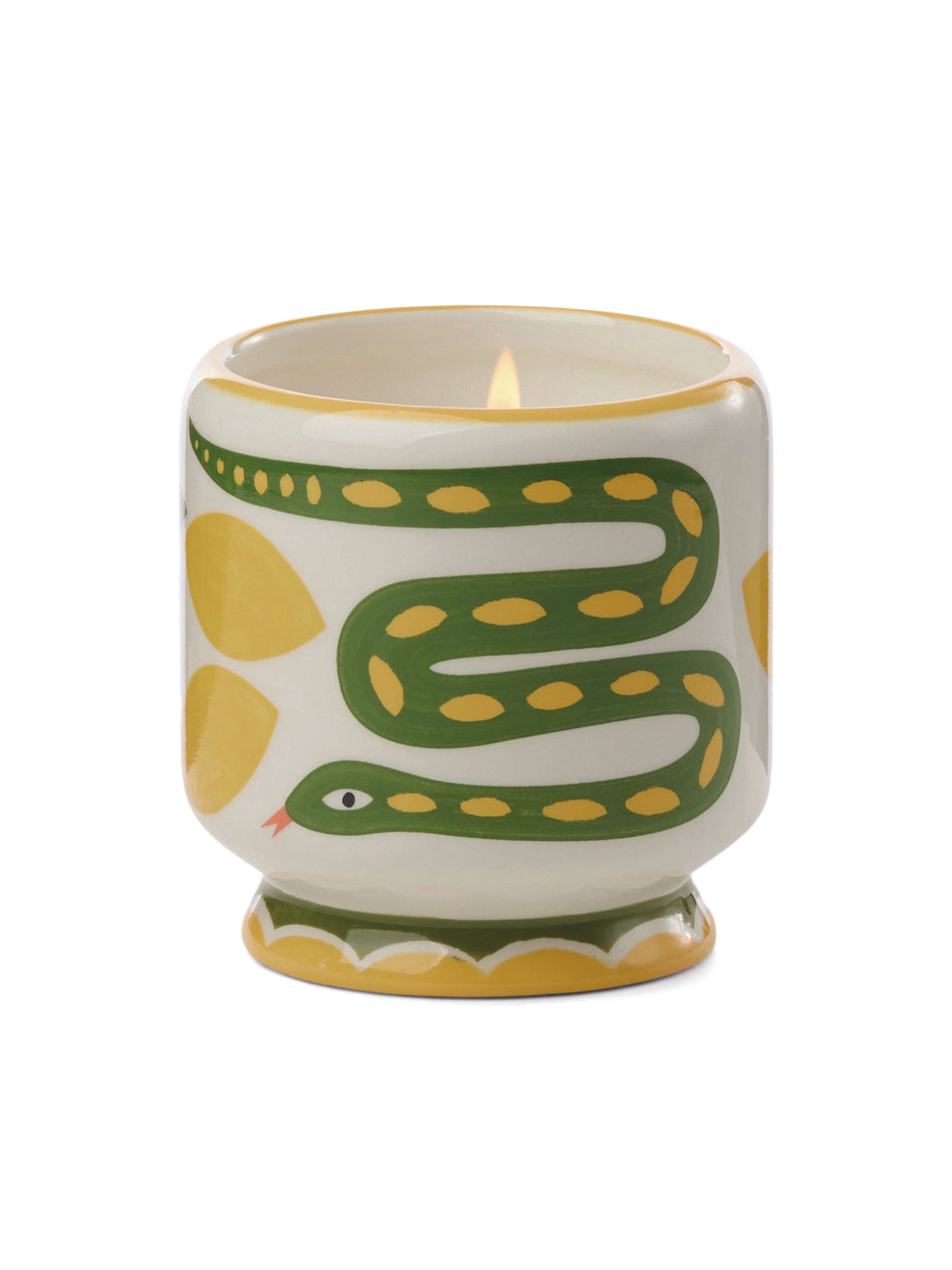 Adopo Hand-painted 8 oz Snake Ceramic Boxed Candle - Wild Lemongrass