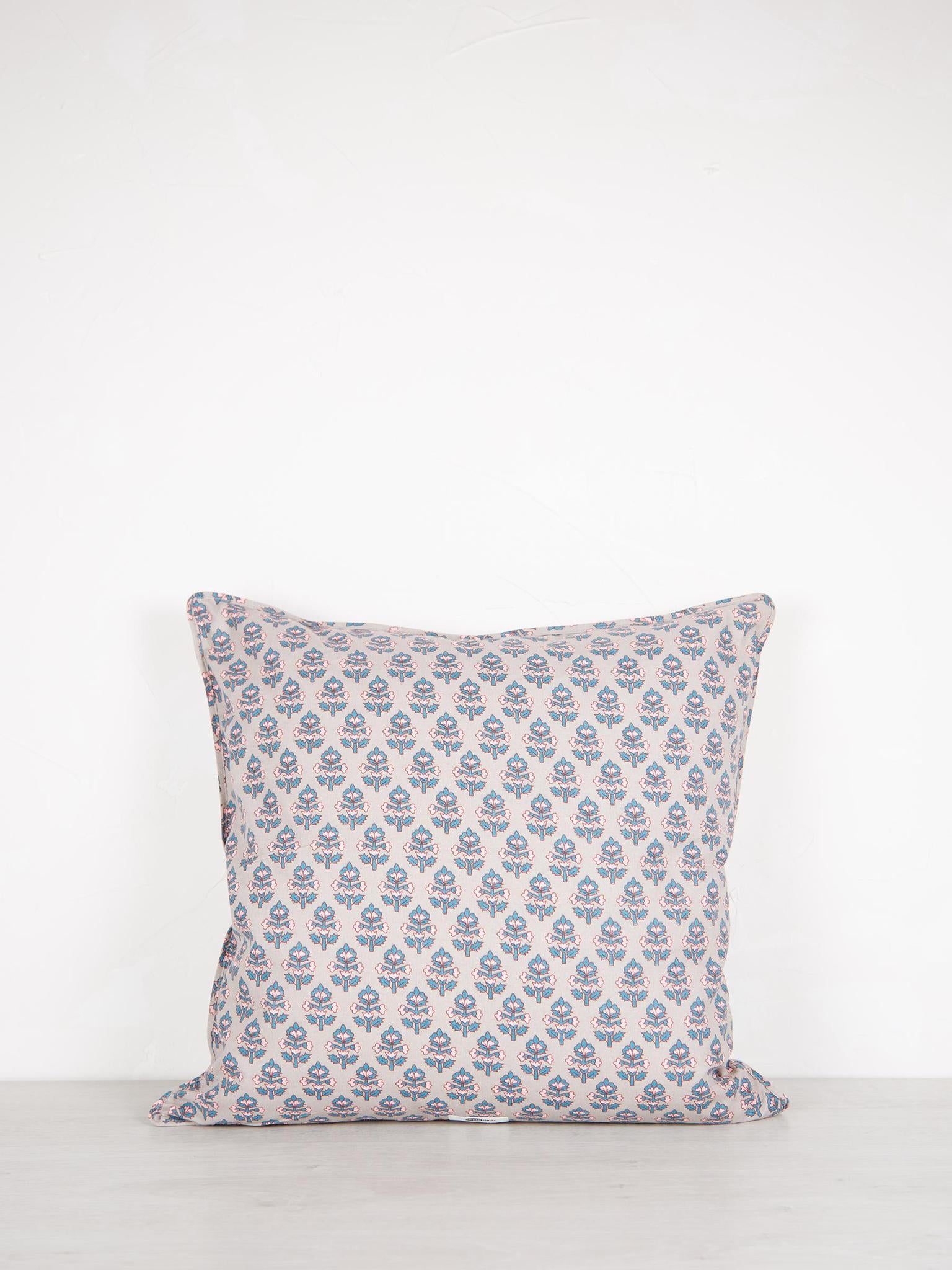 Taupe, Aqua &amp; Pink Printed Cushion