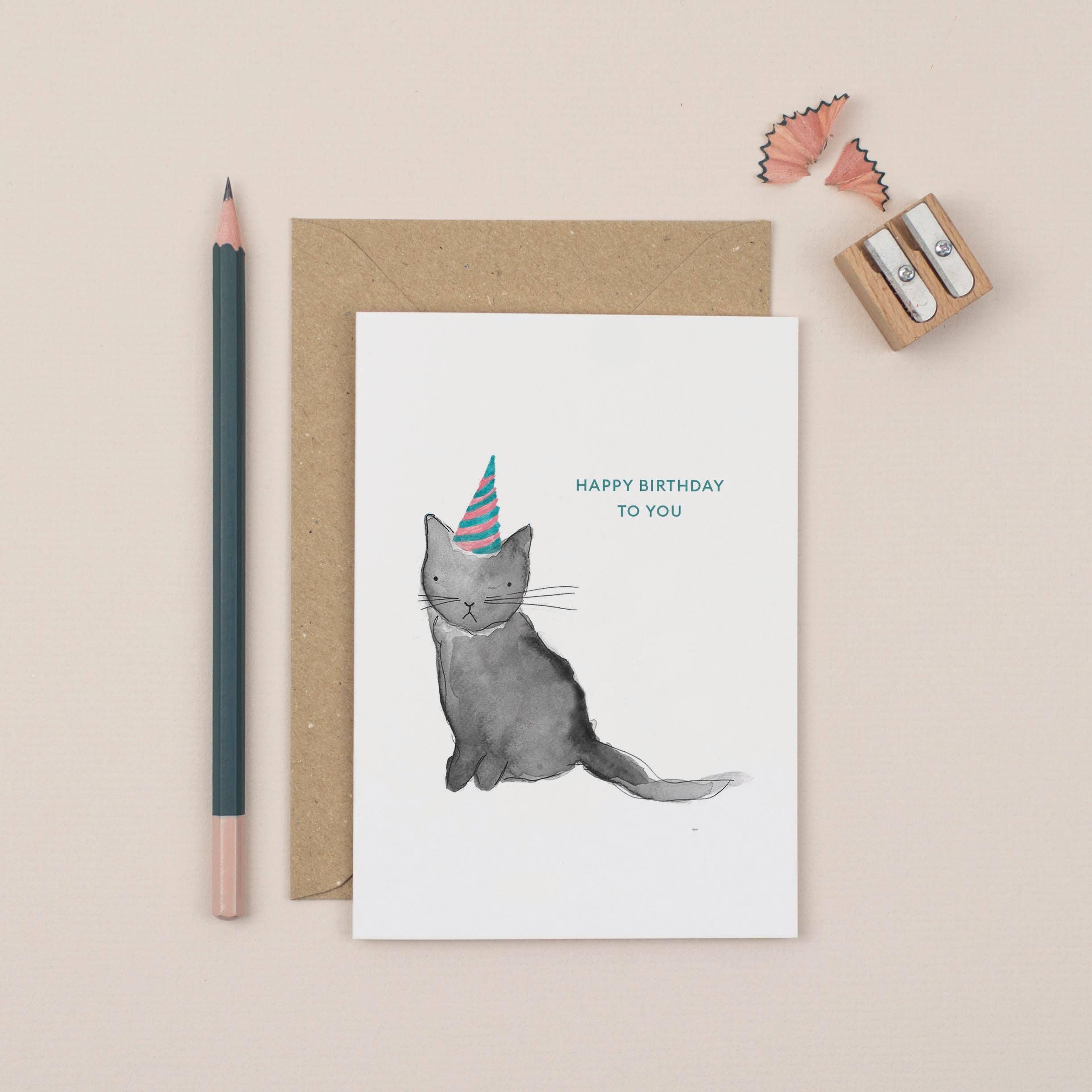 Cat Happy Birthday Greetings Card