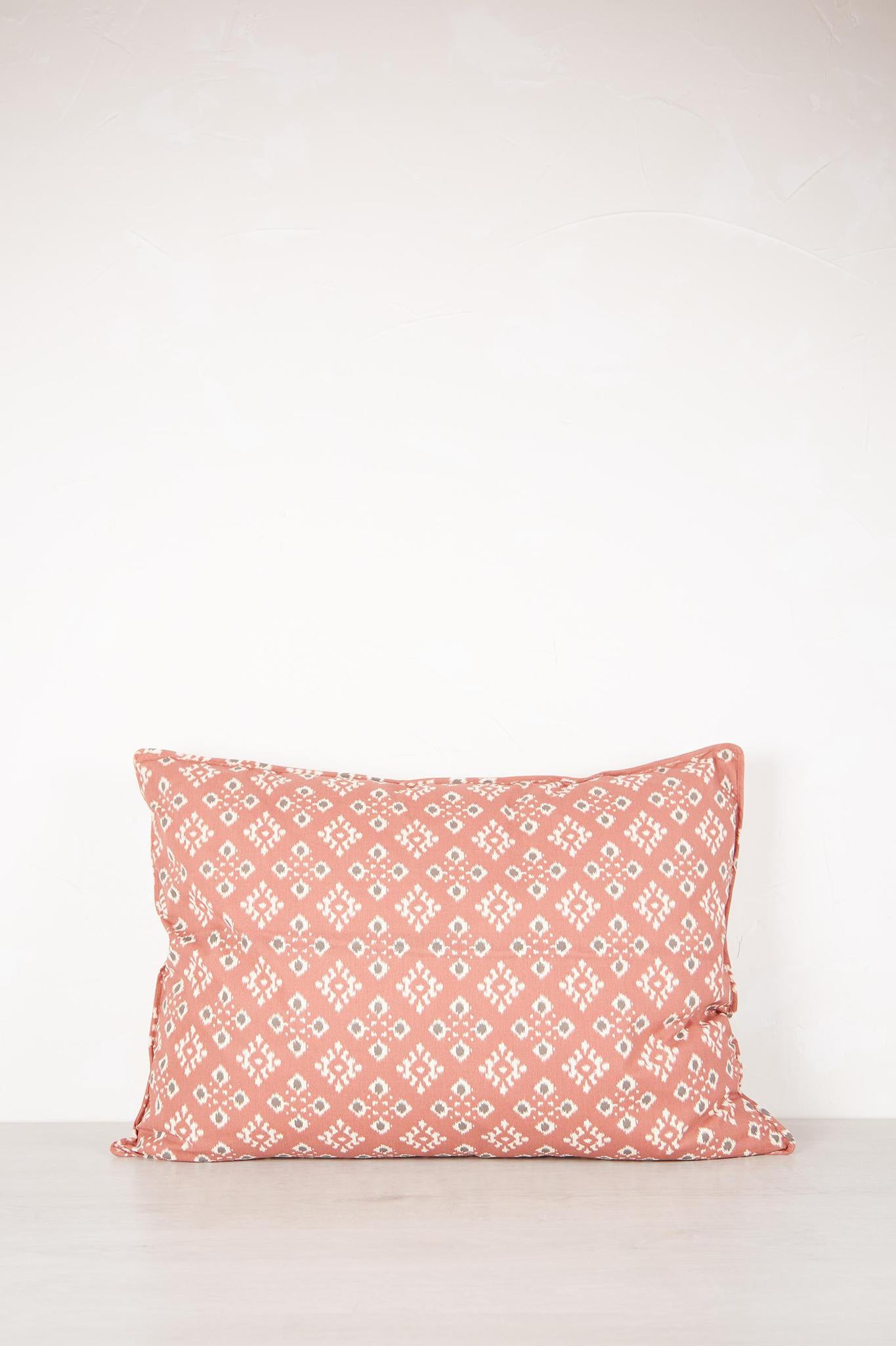 Old rose, Ecru &amp; Anthracite Printed Cushion