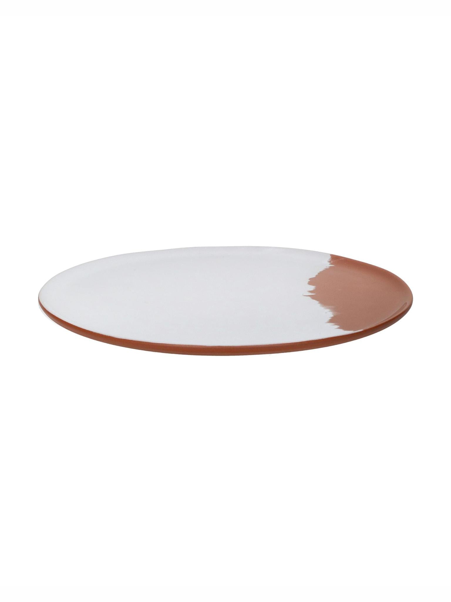 MARIAGE - Porcelain Dessert Plate - Terracotta