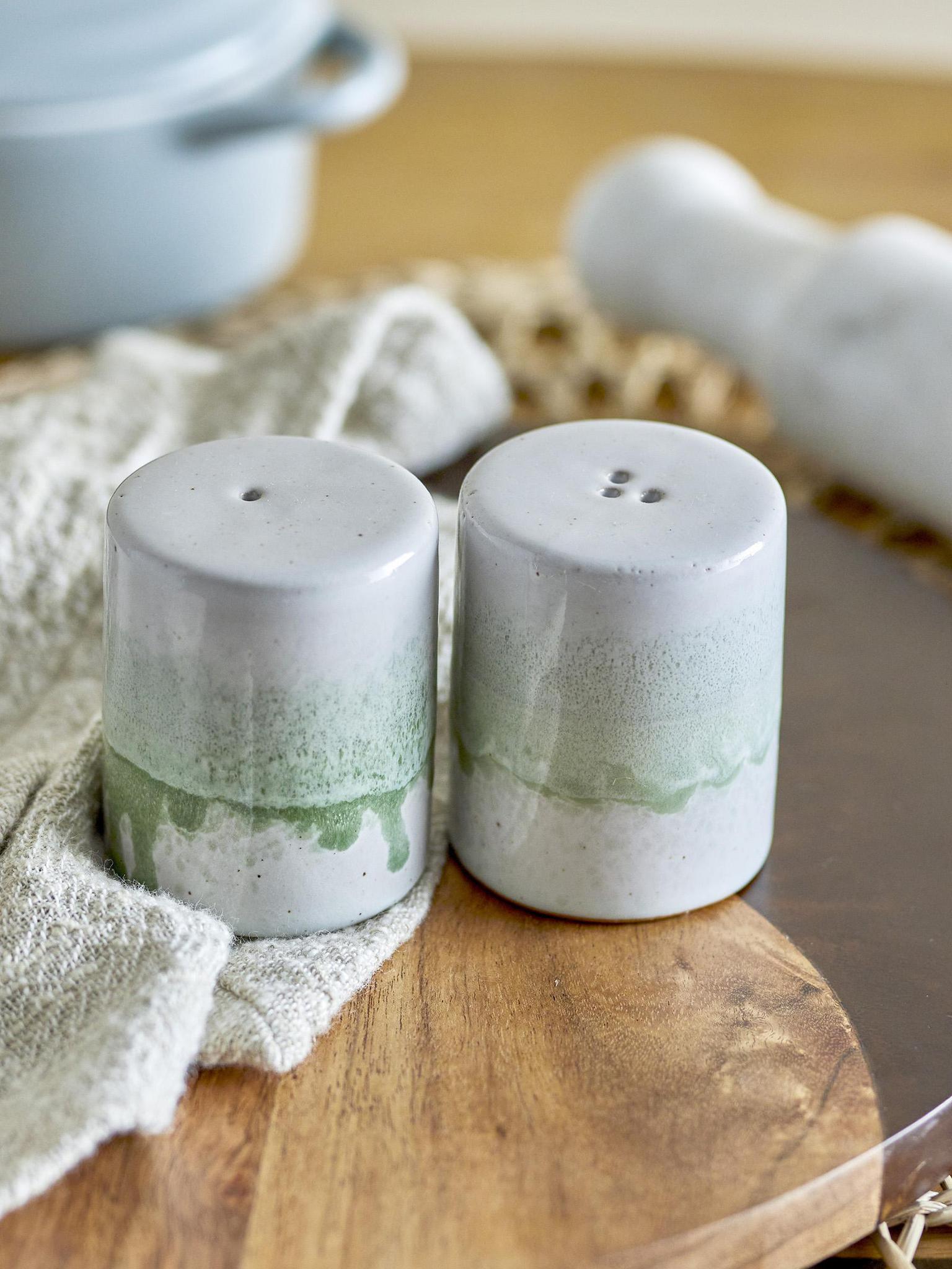 Paula Salt &amp; Pepper Shaker Set - Green - Stoneware