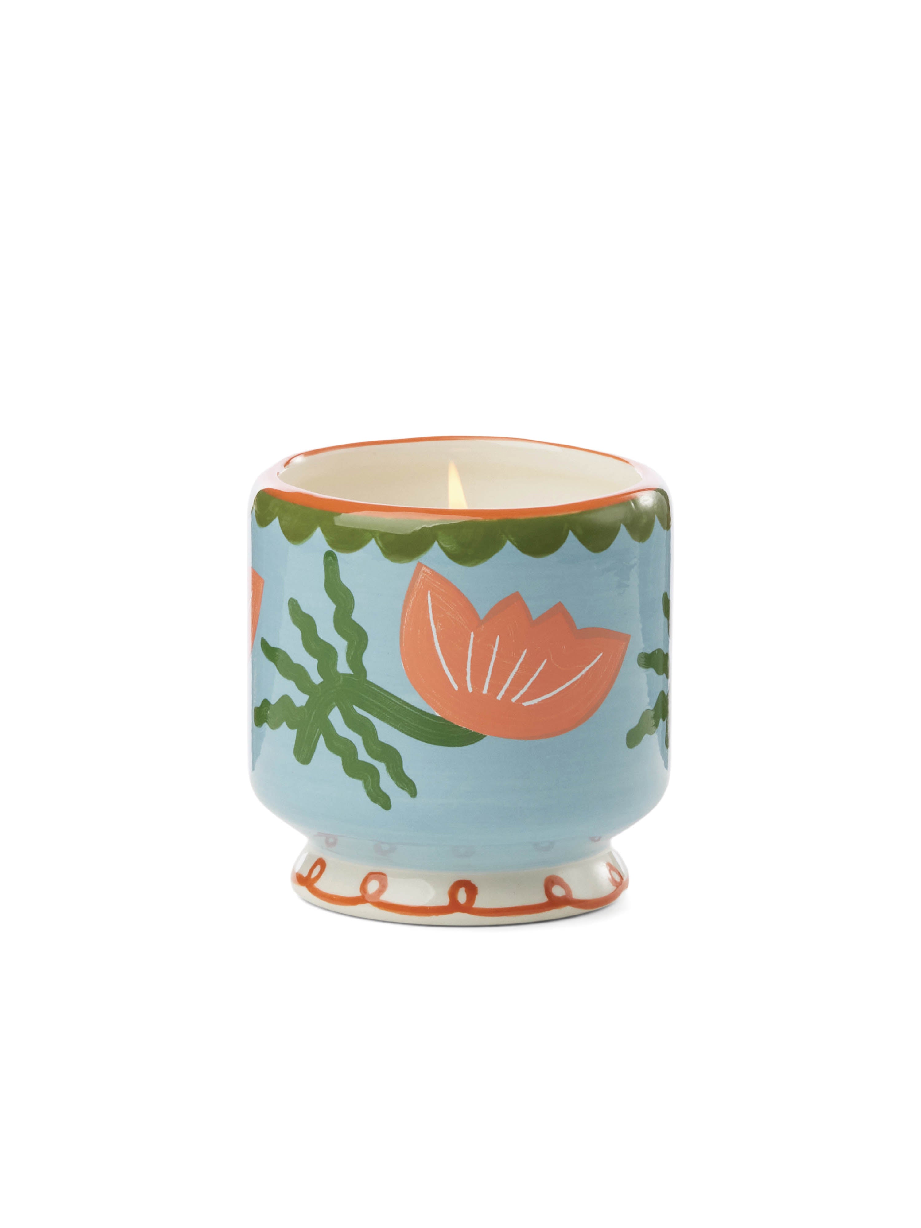 Adopo Hand-painted 8 oz Flower Ceramic Boxed Candle - Cactus Flower