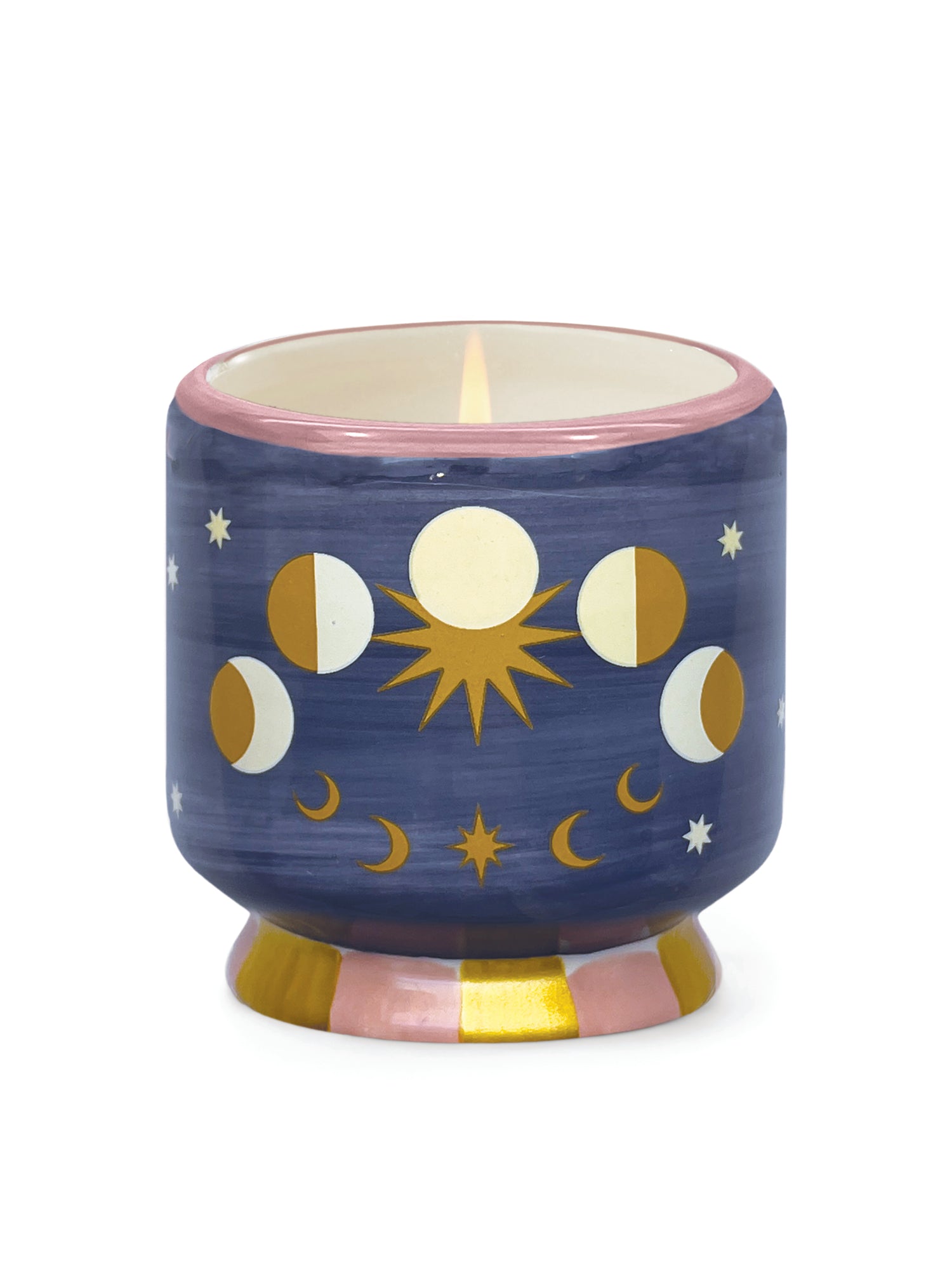 Adopo 8oz./226g Moon Phases Ceramic Candle - Jasmine &amp; Rose