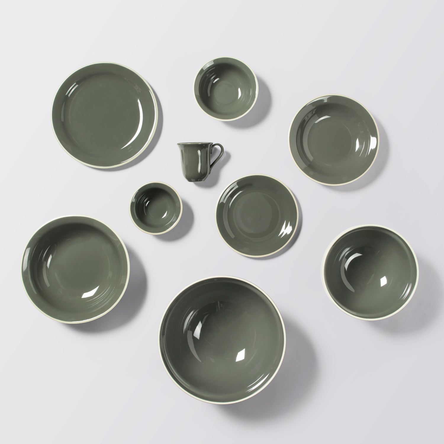 Taverna Green Glazed Stoneware Bowl