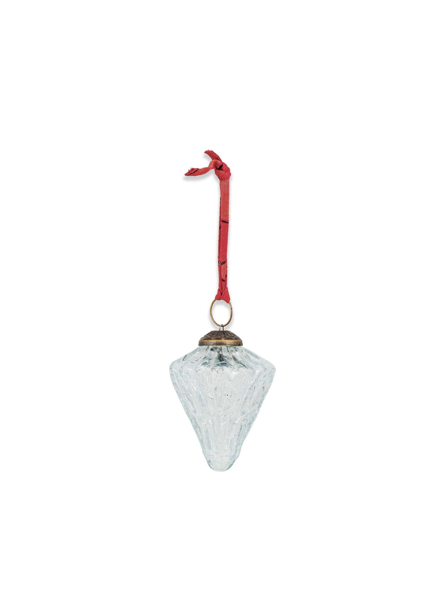 Calida Clear Crackle Recycled Glass Bauble - 3 Styles Available