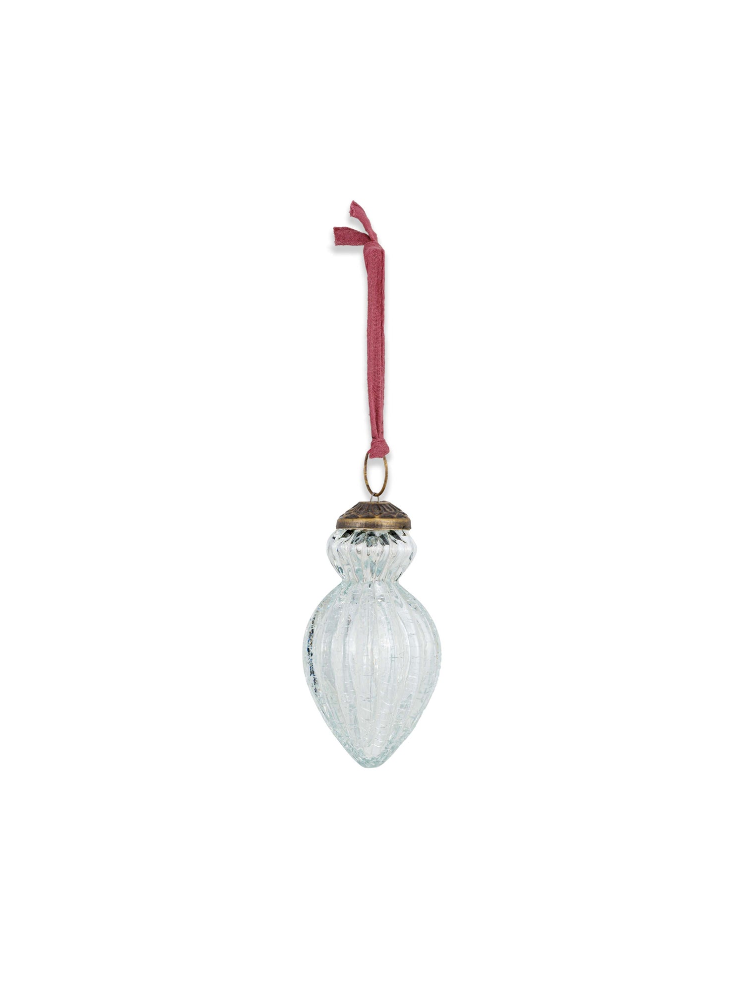 Calida Clear Crackle Recycled Glass Bauble - 3 Styles Available