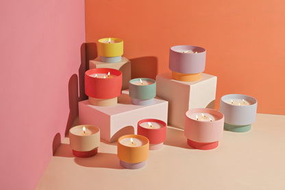 Colour Block 6oz Coral Ceramic Candle - Sparkling Grapefruit