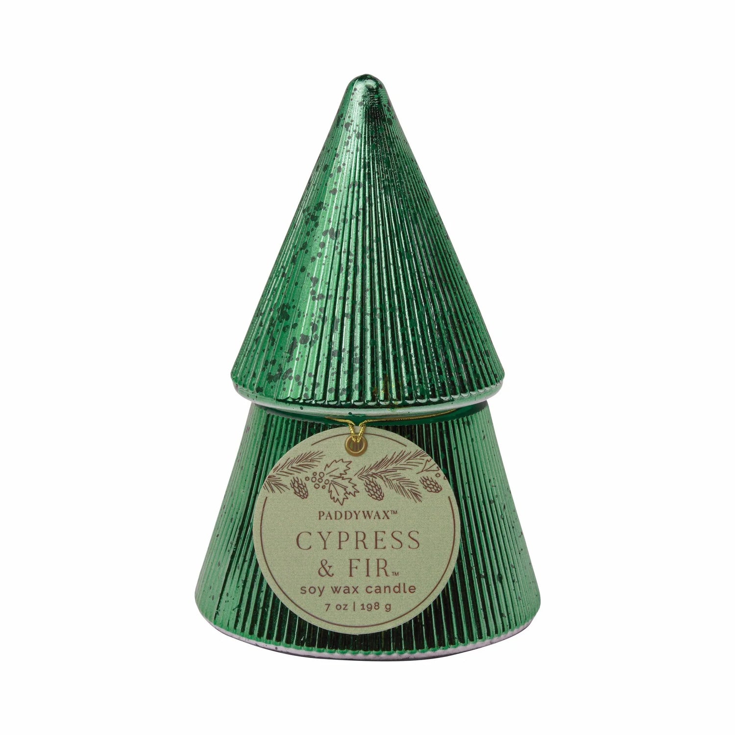 Cypress and Fir Green Glass Tree Candle