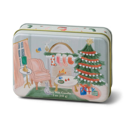 Christmas Tin Soy Candle - Persimmon &amp; Chestnut