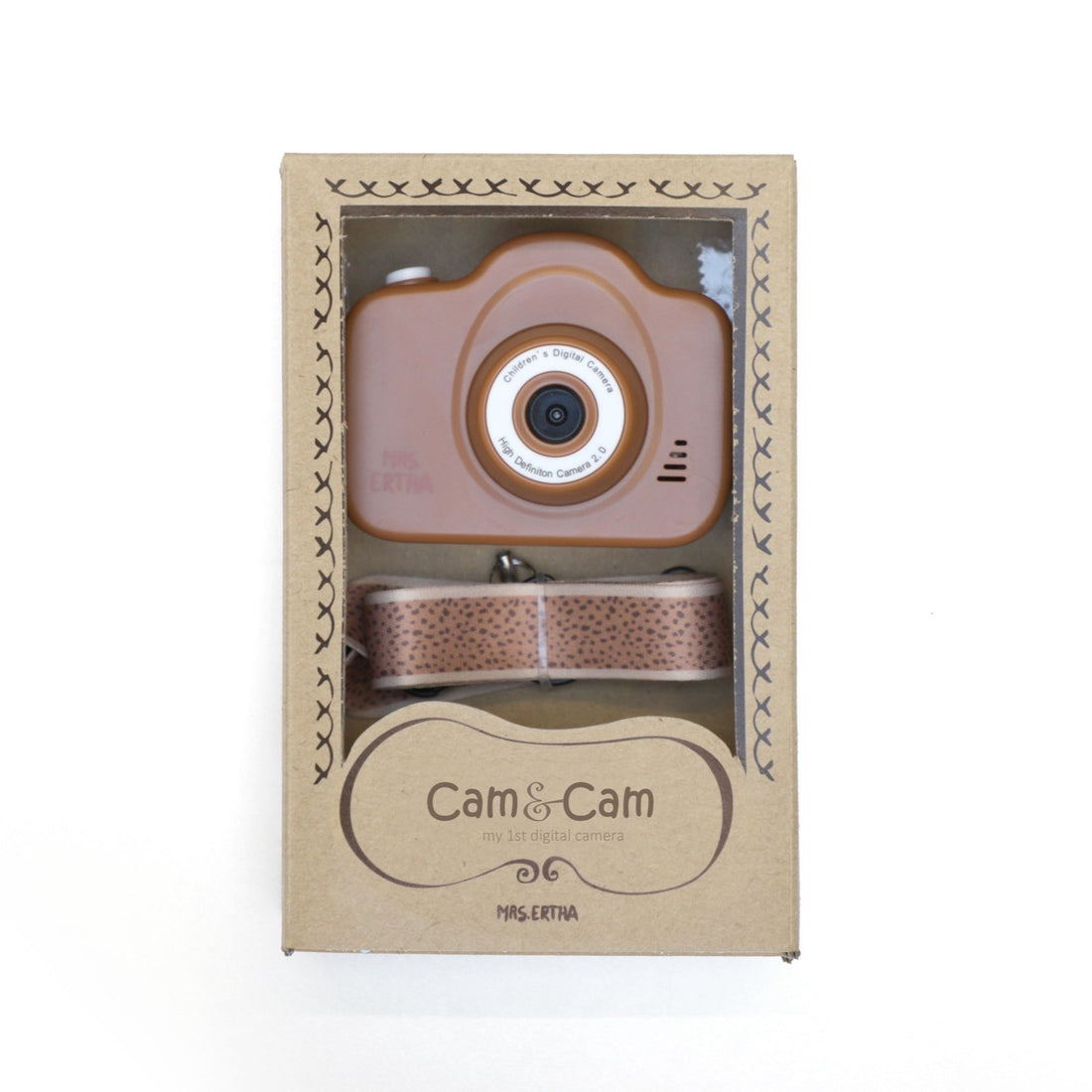 Cam Cam - My First Digital Camera - Rust Camera/Animal Print Strap