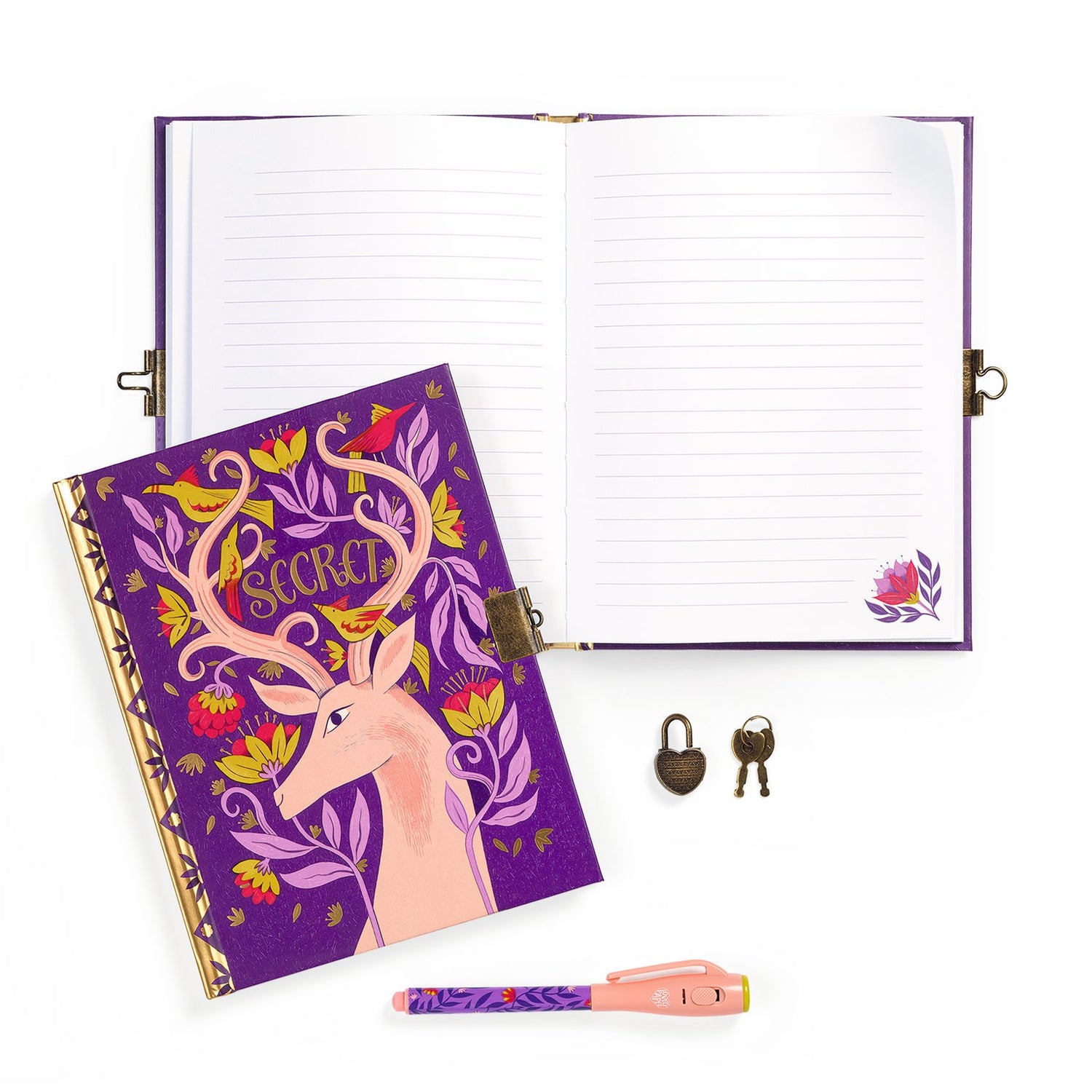 Secret Notebook With Invisible Ink Pen &amp; Lamp - Melissa