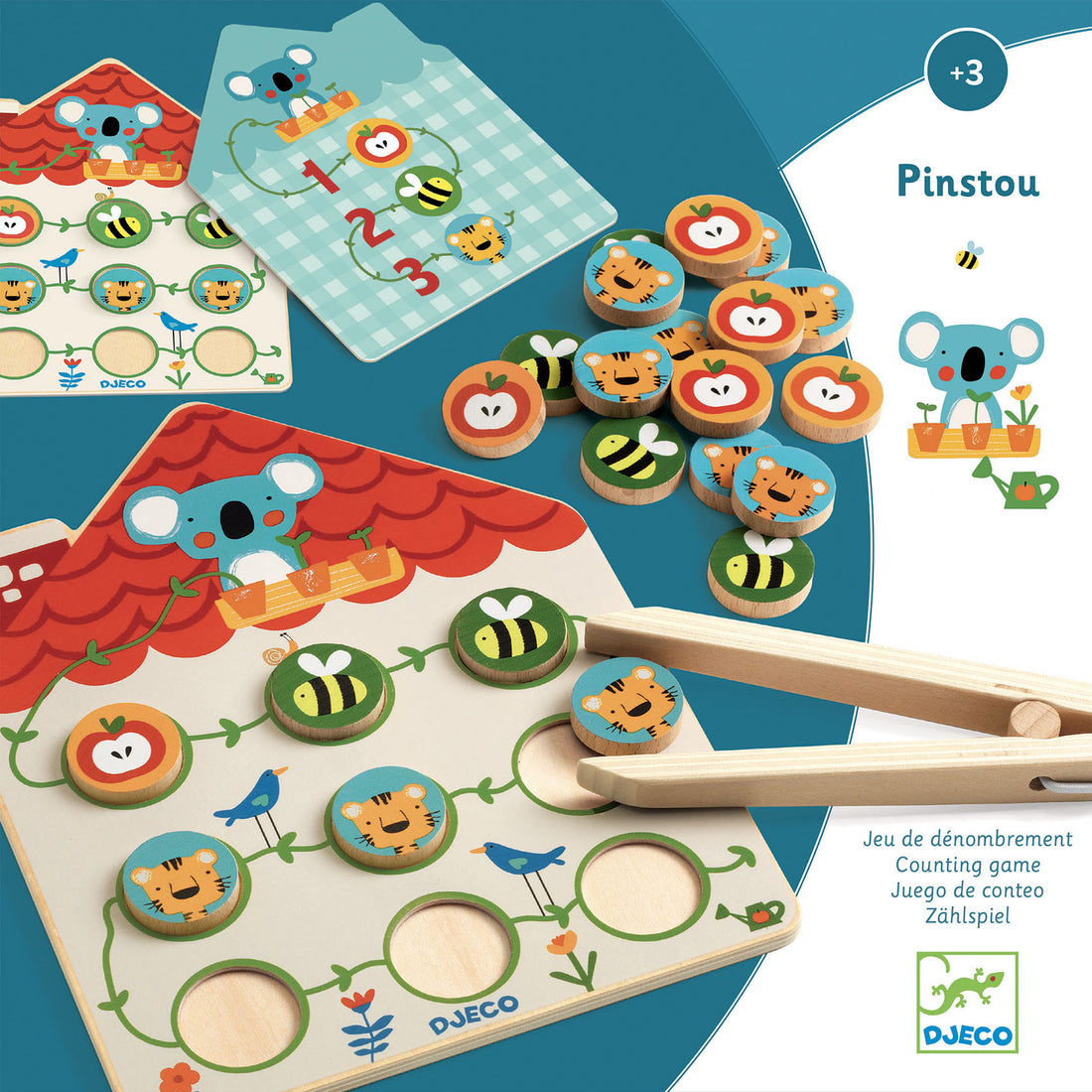 Pinstou Wooden Counting &amp; Memory Game