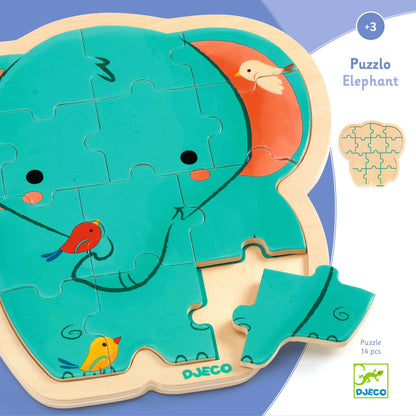 Wooden Elephant Puzzle - 14 Pieces