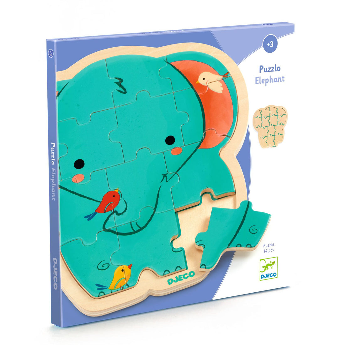 Wooden Elephant Puzzle - 14 Pieces