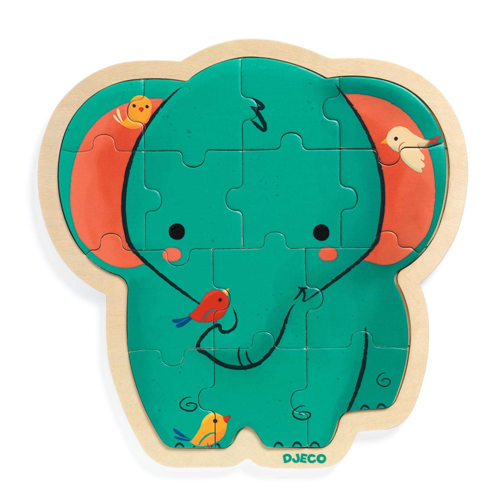 Wooden Elephant Puzzle - 14 Pieces