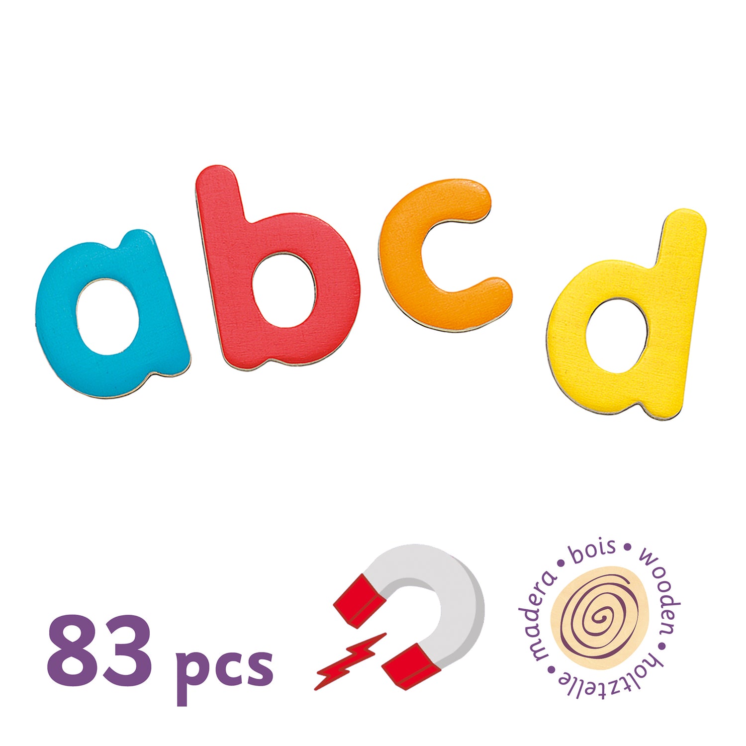 Magnetic Script Wooden Letter Set - 83 Pieces