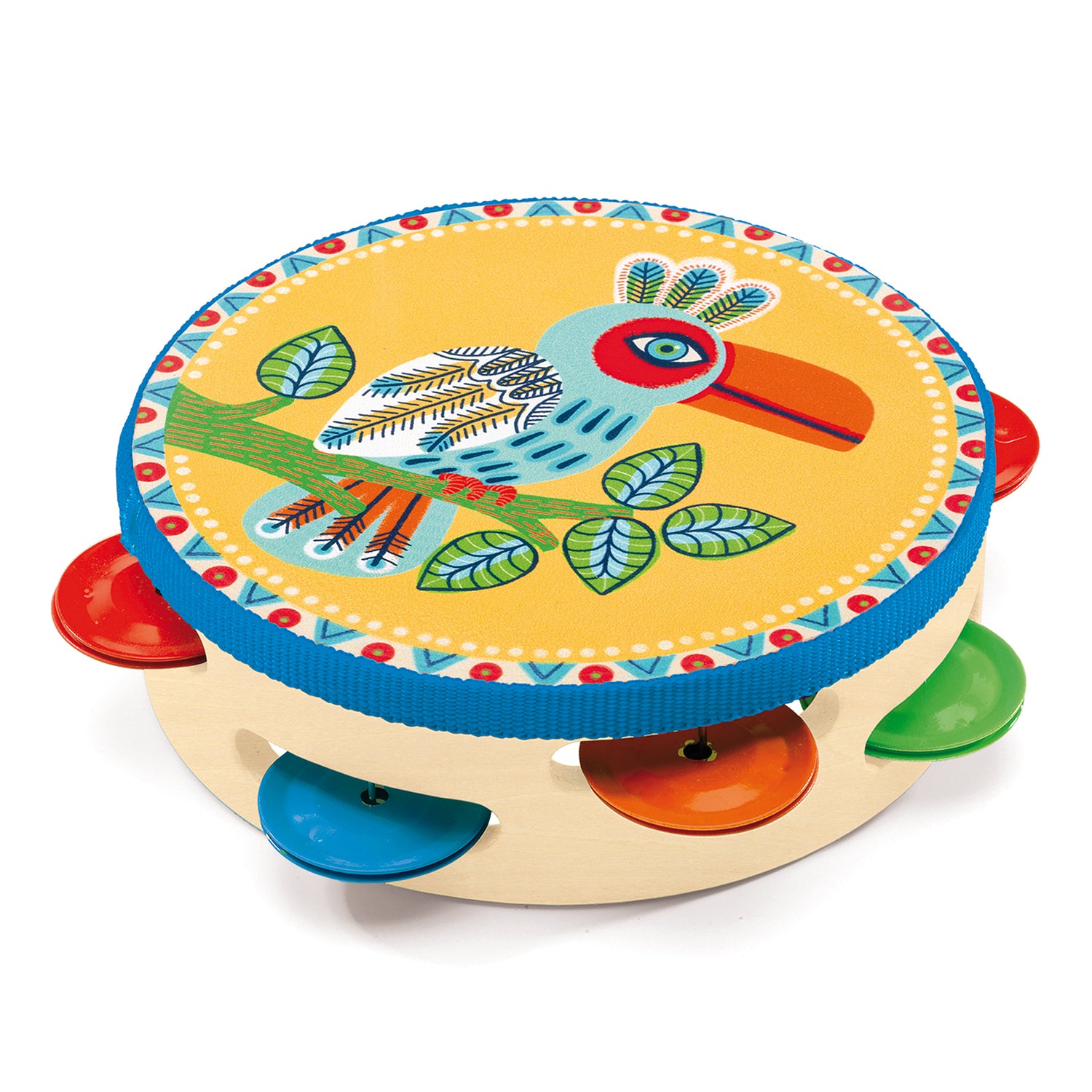 Illustrated Wooden Toucan Tambourine