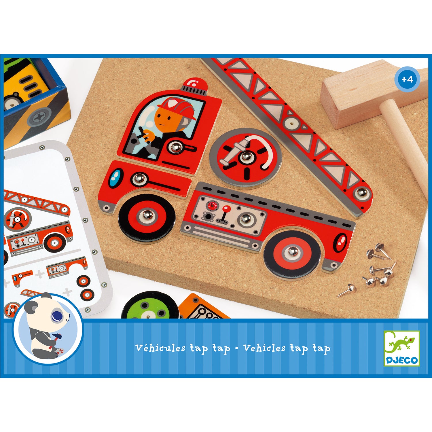 Tap tap Vehicles Construction Game with Wooden Box