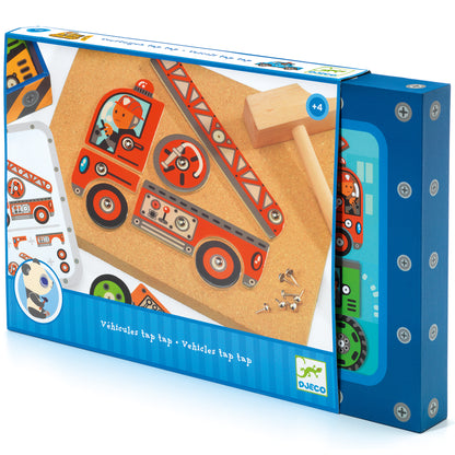 Tap tap Vehicles Construction Game with Wooden Box