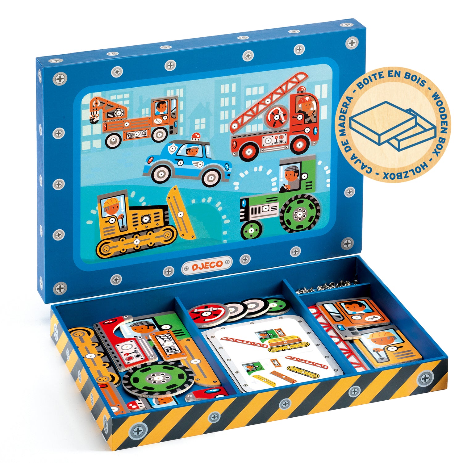 Tap tap Vehicles Construction Game with Wooden Box